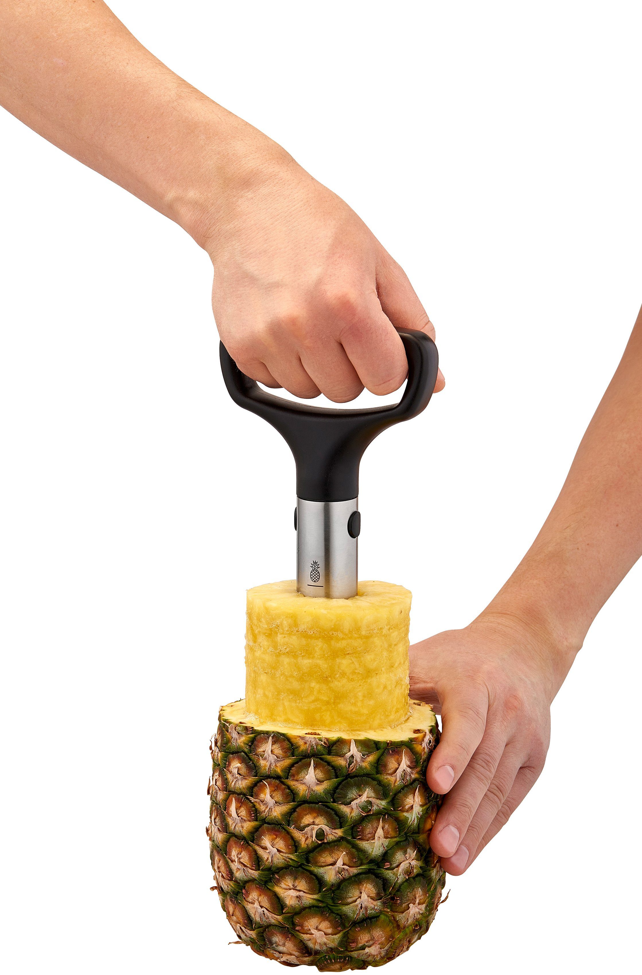 RÖSLE Obstschneider, (1-tlg), Ananasschäler mit ergonomischem Griff, Einschneidskala, Auswurfschlitz