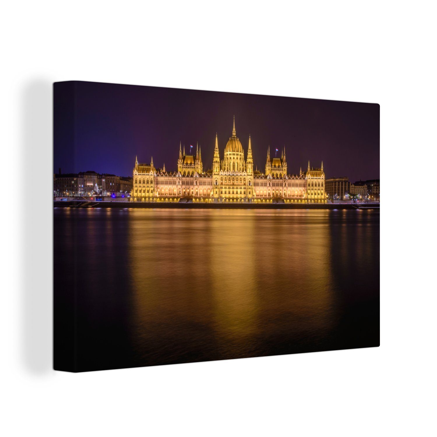 OneMillionCanvasses® Leinwandbild Nationalpalast in Ungarn, (1 St), Wandbild Leinwandbilder, Aufhängefertig, Wanddeko, 30x20 cm