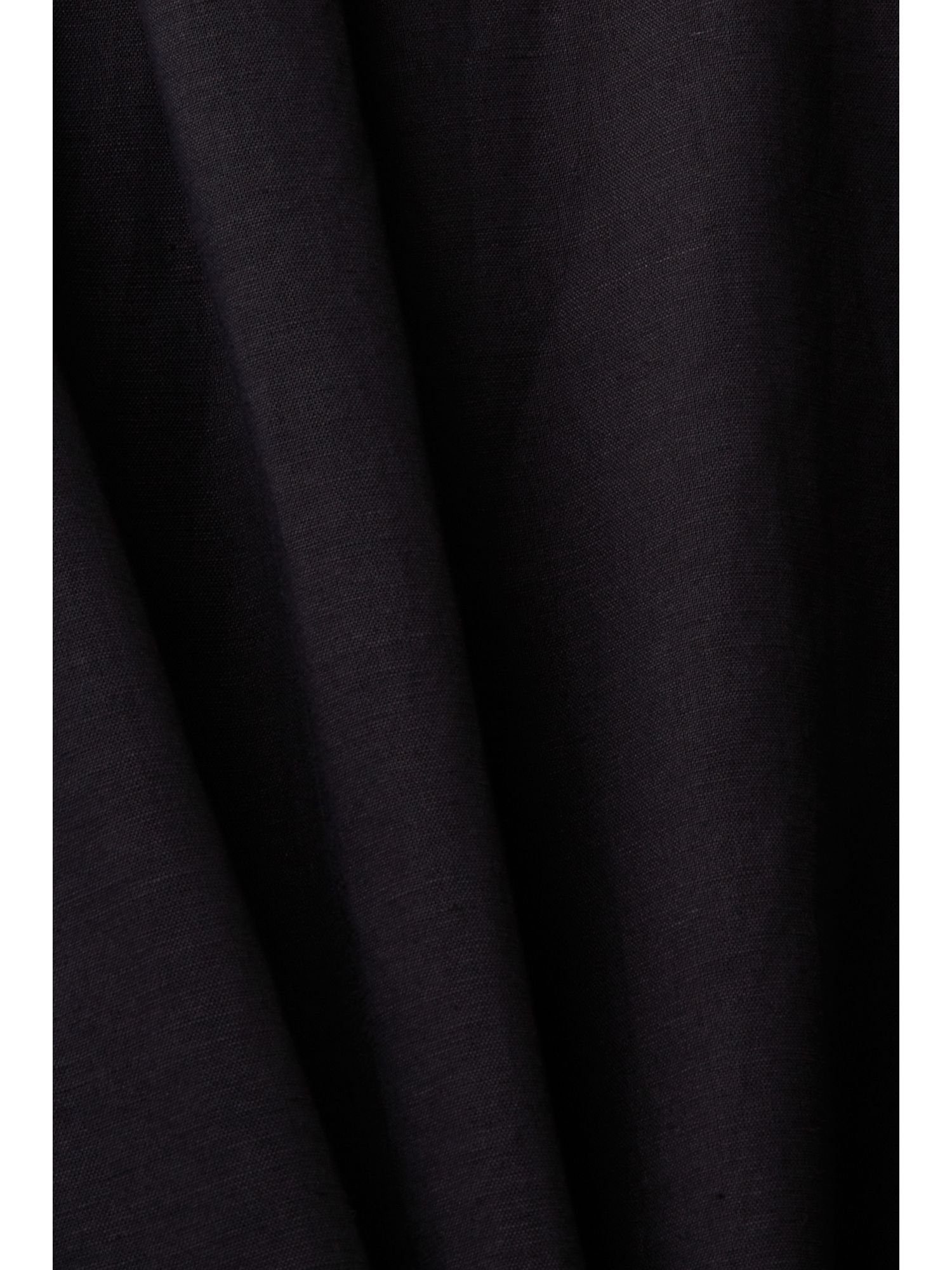 Esprit Langarmbluse BLACK aus Hemd Baumwolle-Leinen-Mix