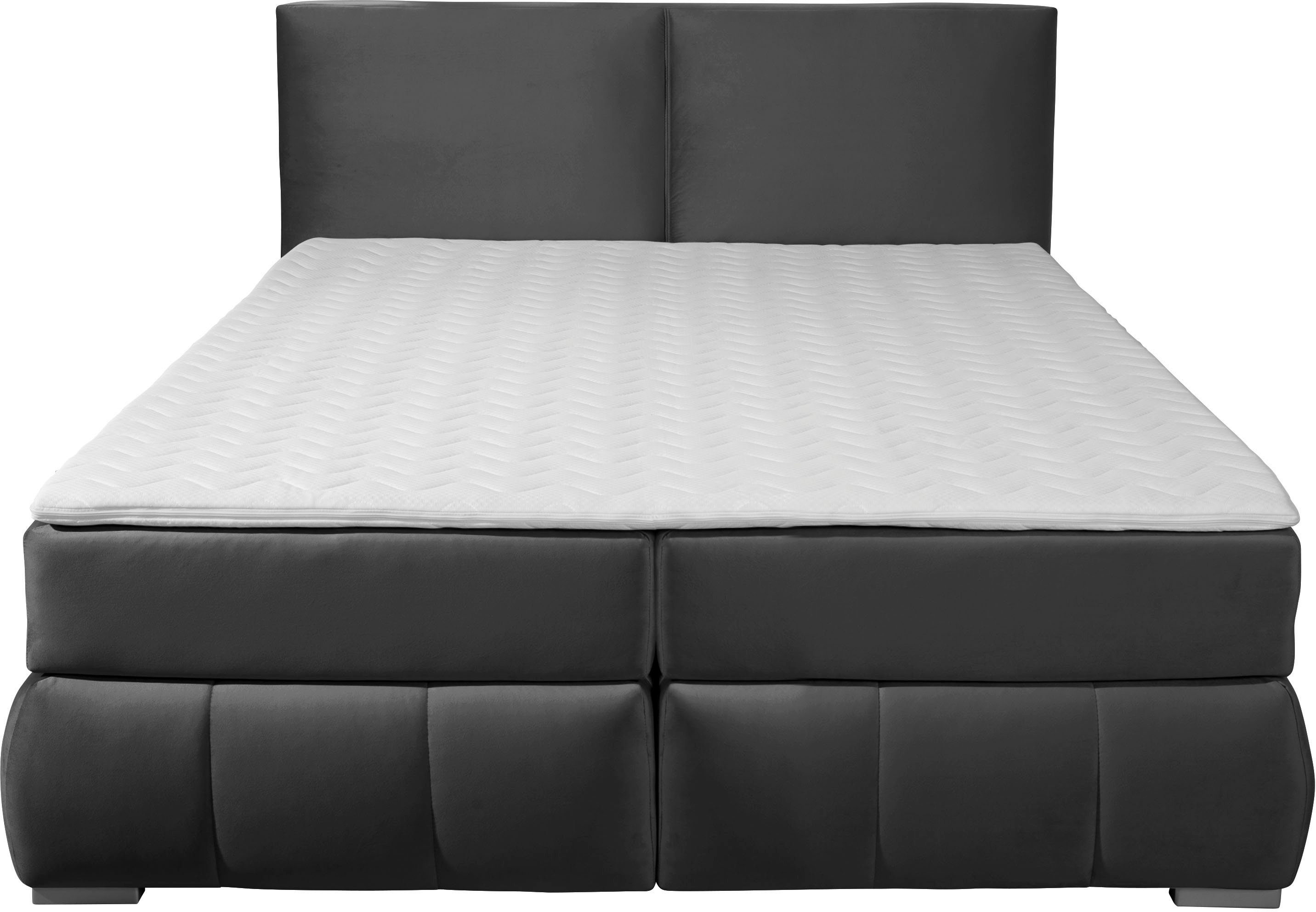 Home affaire Boxspringbett Wehma, inkl. Topper in 3 verschiedenen Matratzen, auch in Samtstoff