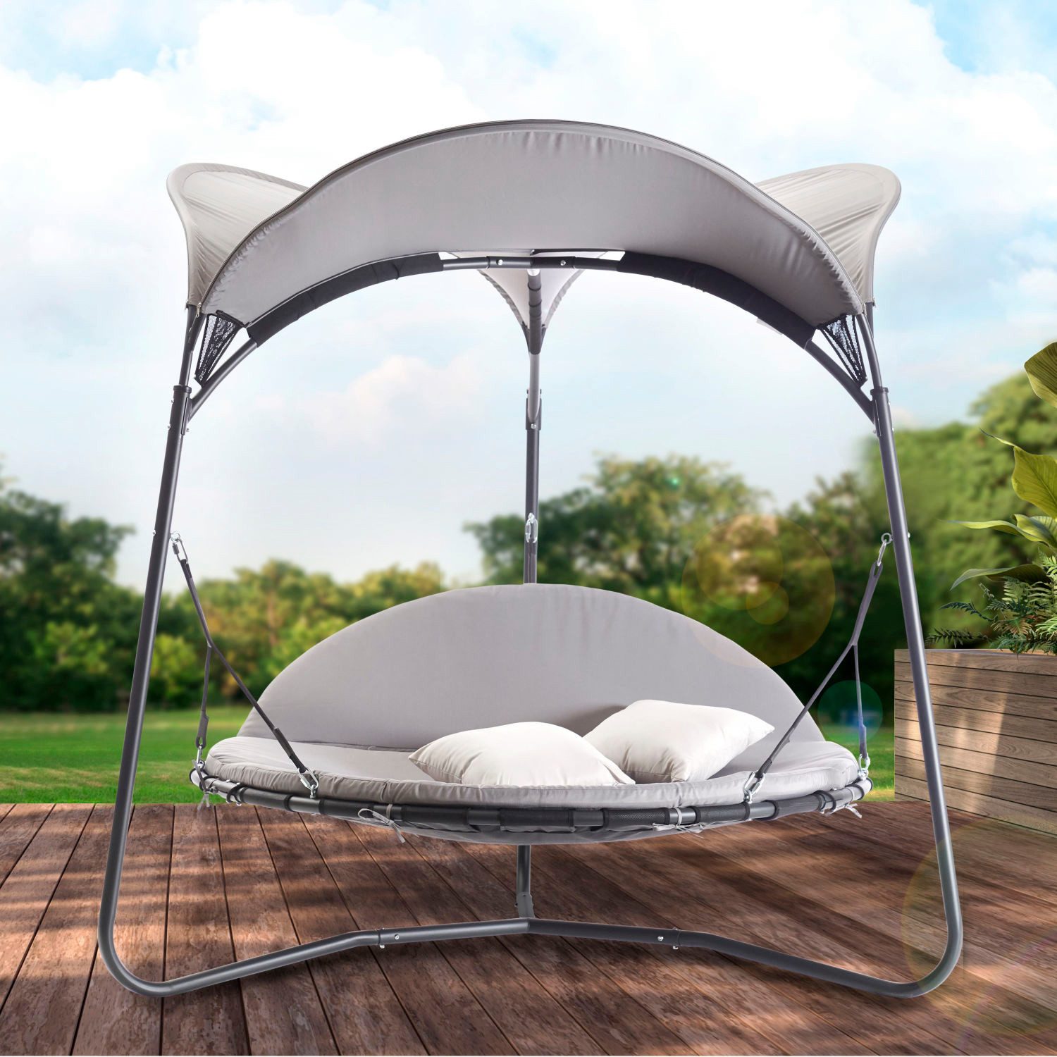 Leco Gartenliege Luxus-Schaukelbett "Mareike", mit Sonnendach, günstig online kaufen