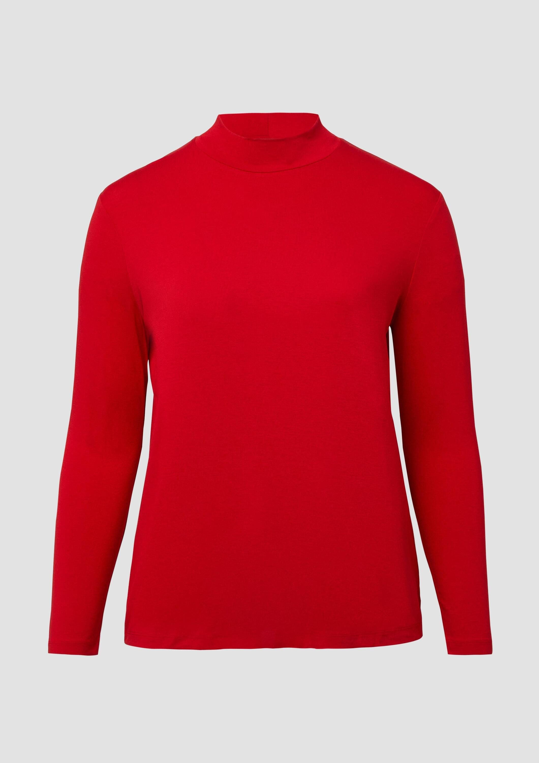s.Oliver Langarmshirt T-Shirt Fließendes Longsleeve mit Stehkragen