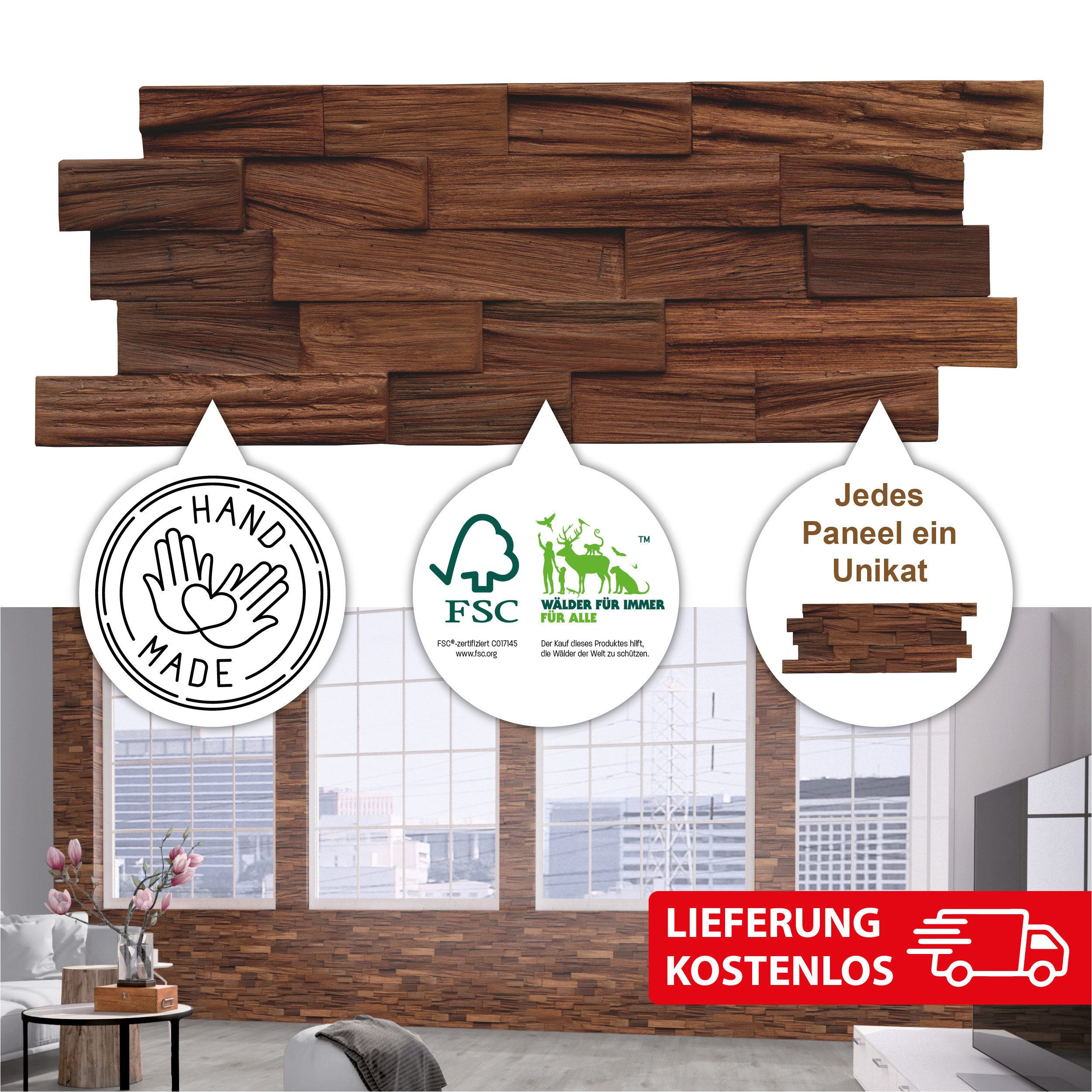 INDO 3D Wandpaneel Axewood FSC Bangkirai, günstig online kaufen
