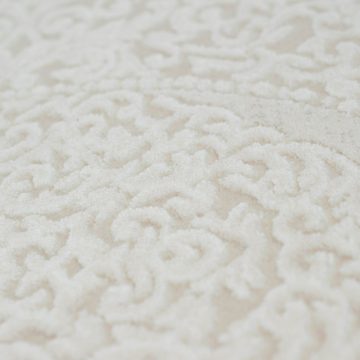 Teppich Teppich mit Fransen in weiss, TeppichHome24, rechteckig, Höhe: 5 mm