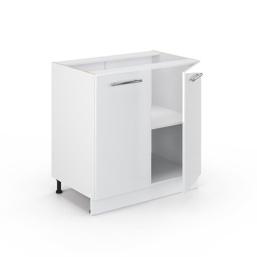 Vicco Spülenunterschrank Fame-Line, Weiß Hochglanz/Weiß, 80 günstig online kaufen