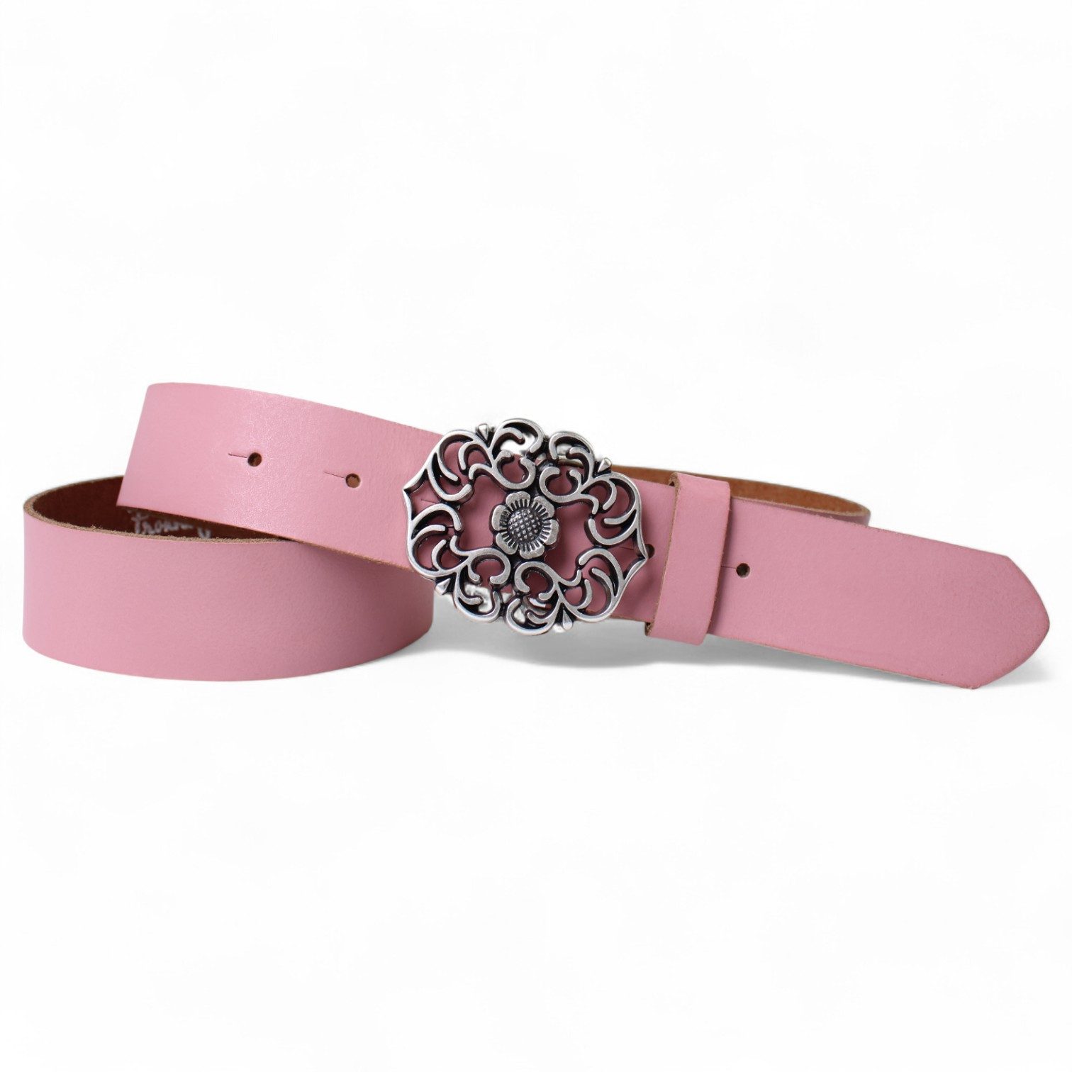 FRONHOFER Koppelgürtel 18319 (1-St) 3,5 cm, Rindleder, Damengürtel, florale Gürtelschnalle