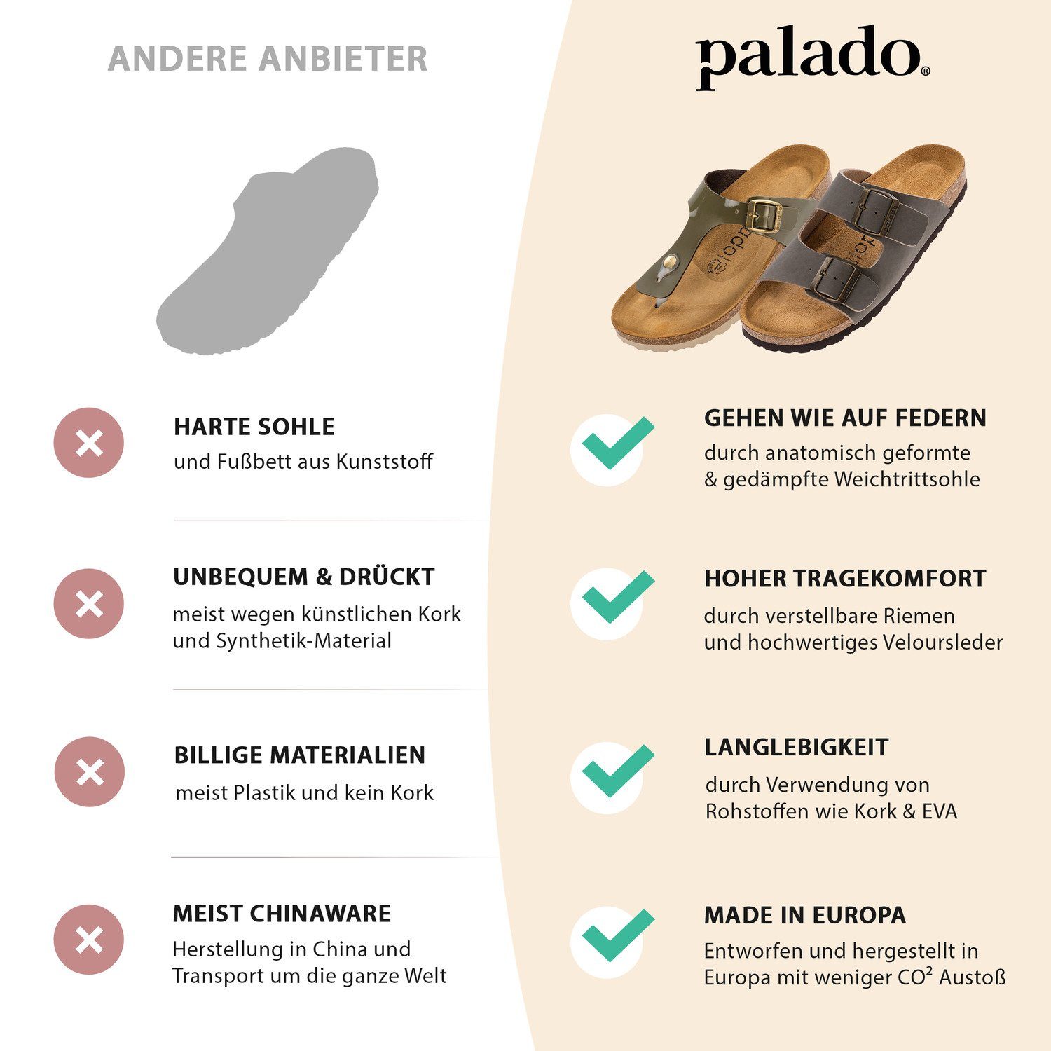 grün Palado Gozo kaki Palado Pantolette (16750141)