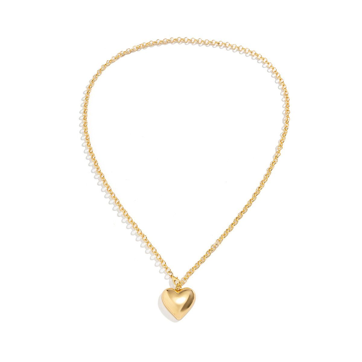SCOZBT Herzkette Herz-Anhänger Halskette Karabinerverschluss (1-tlg), Liebeskette Halskette Damenmode Gold / Silber Golden