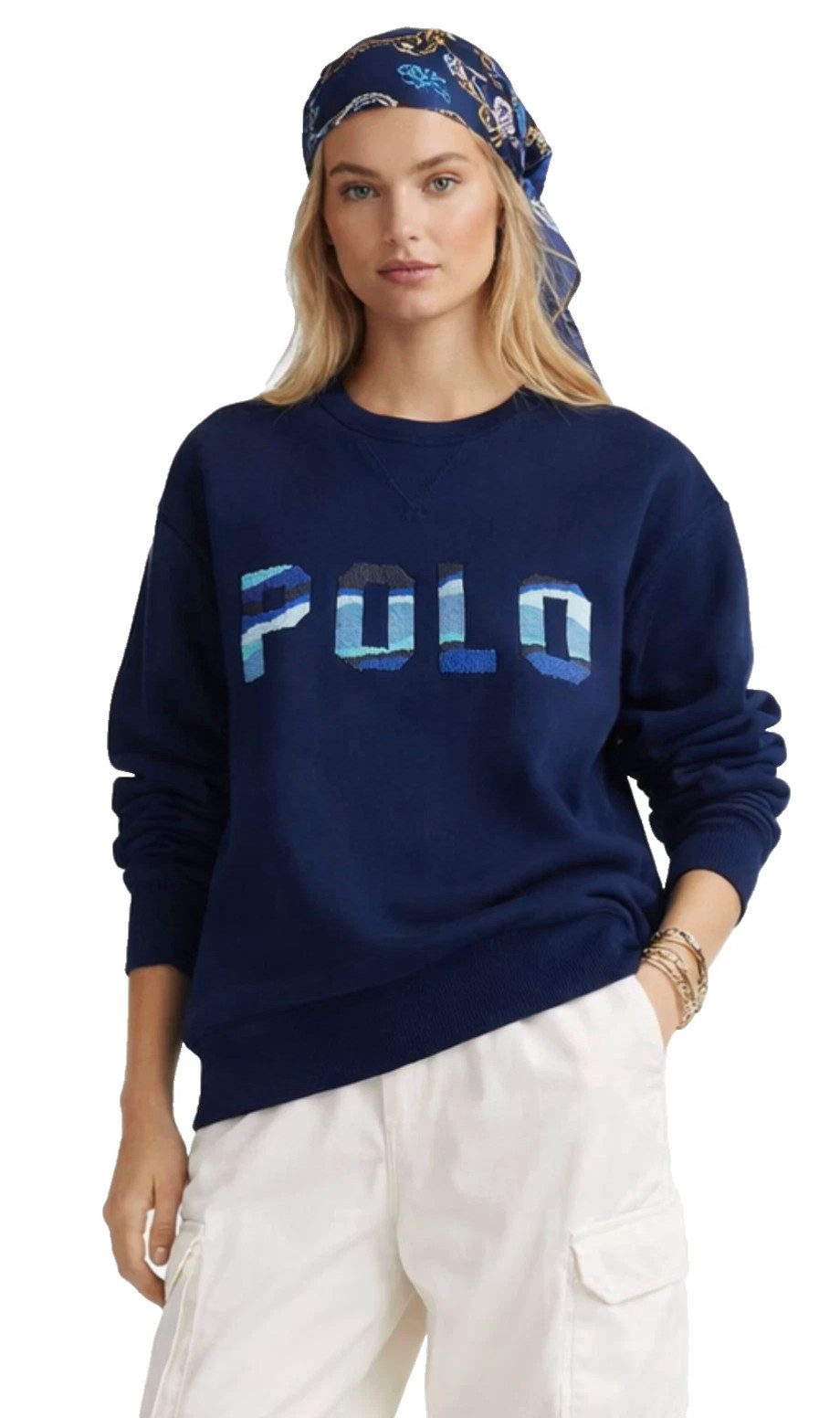 Polo Ralph Lauren Sweatshirt Damen Pullover mit besticktem Perlen Bead Logo günstig online kaufen