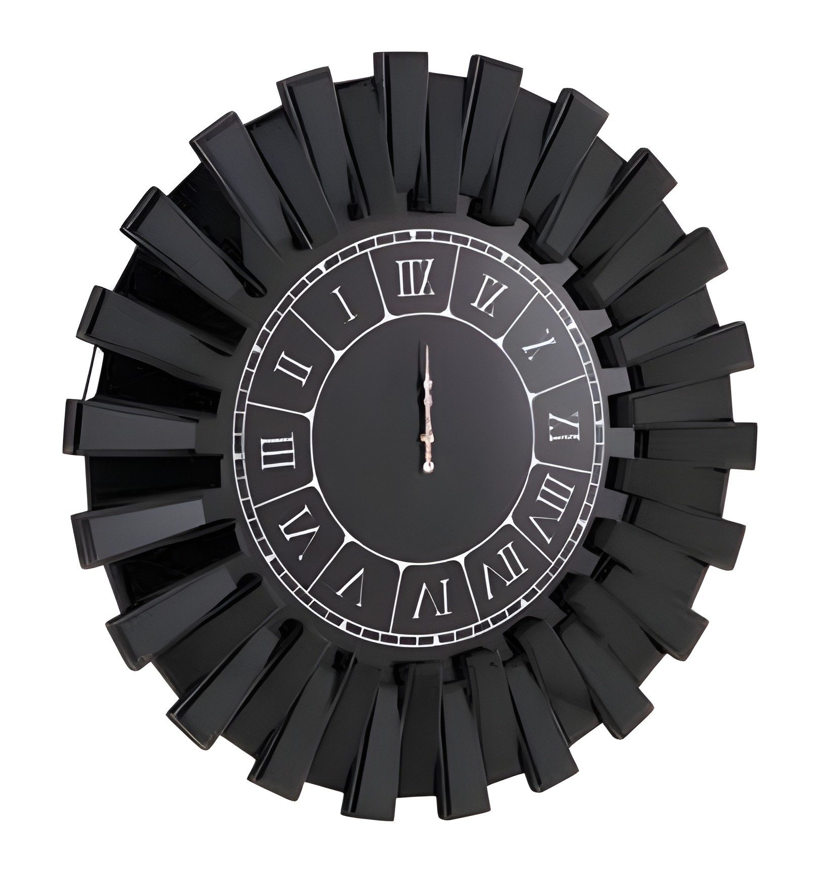 Xlmoebel Wanduhr Schwarze Wanduhr Holz modern, elegantes Design