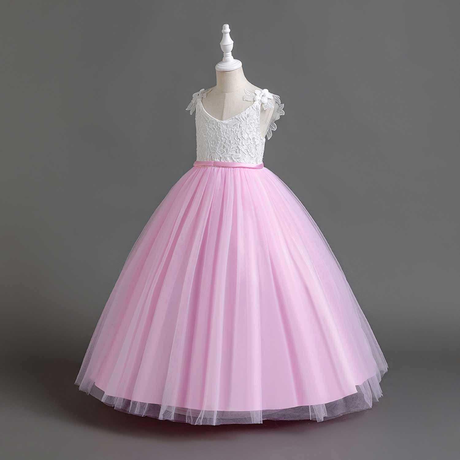 Daisred Abendkleid Prinzessinnenkleider Abendkleider Blumenmädchen Rosa Tüllkleider