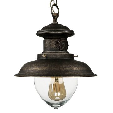 Licht-Erlebnisse Pendelleuchte AL MARE, ohne Leuchtmittel, Hängelampe aus Messing E27 Premium handgefertigt Vintage Küche