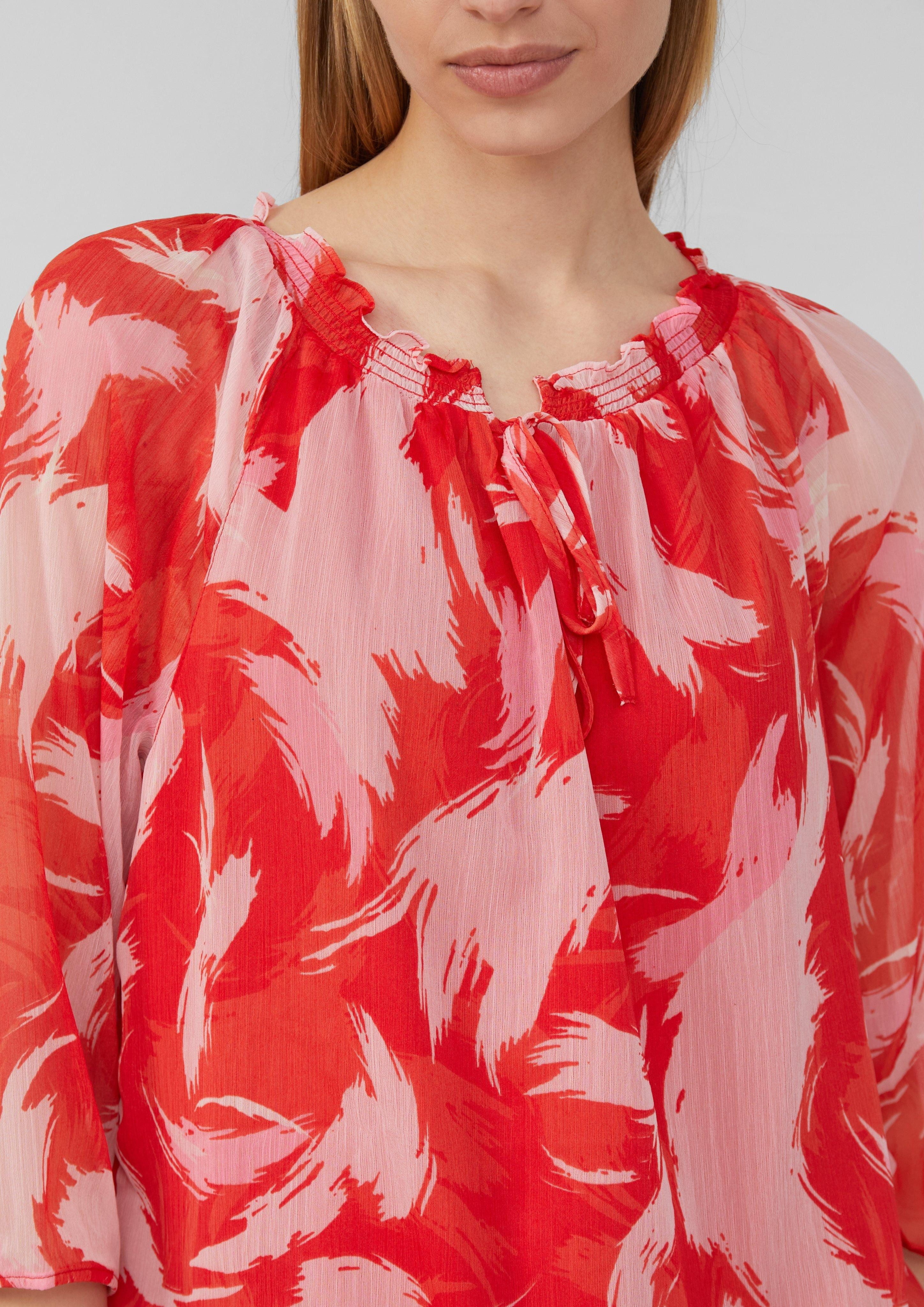 s.Oliver Langarmbluse Bluse mit Raff-Details im günstig online kaufen