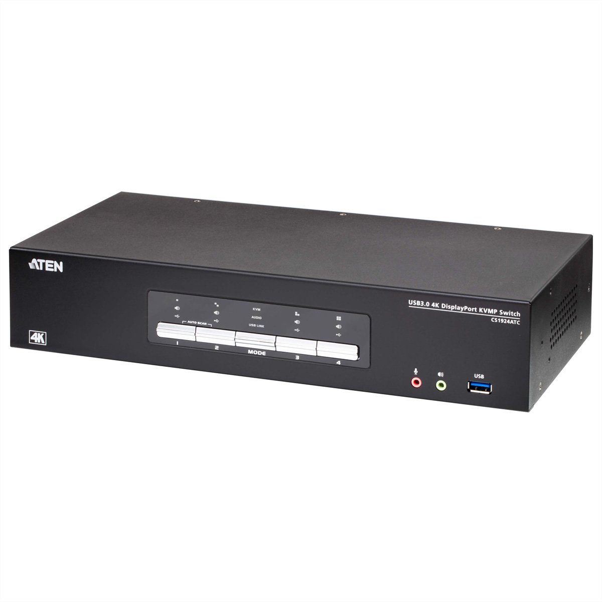 Aten CS1924ATC 4-Port USB 3.0 4K DisplayPort KVM Switch für ATC Computer-Adapter