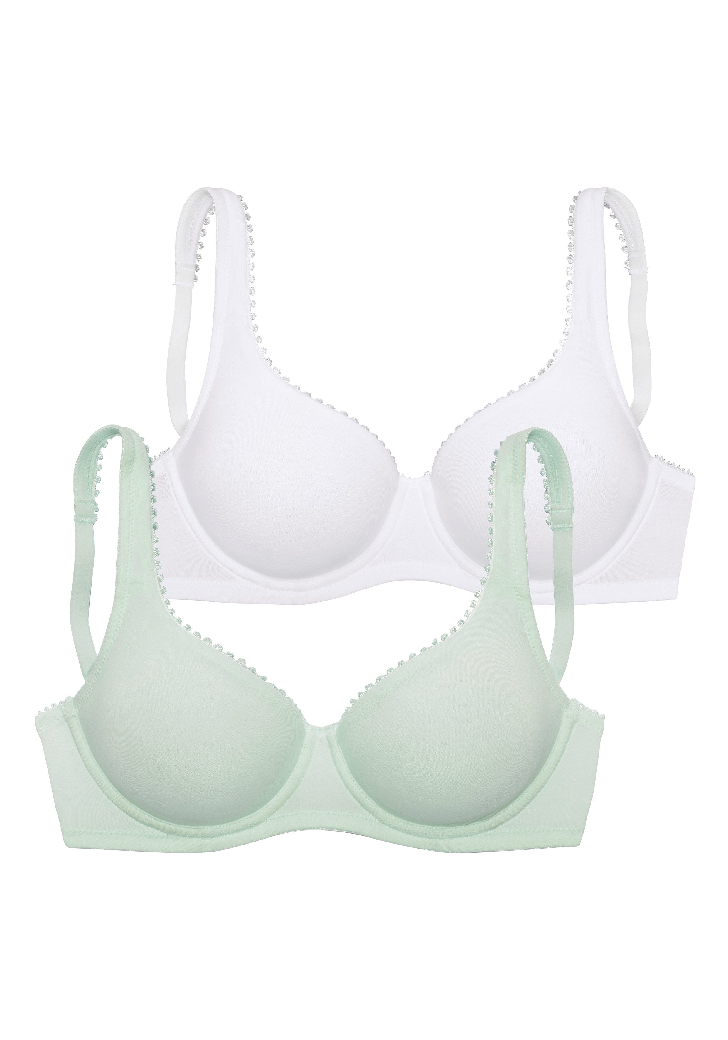 petite fleur T-Shirt-BH (Packung, 2er-Pack) mit Bügel aus weicher Baumwollqualität