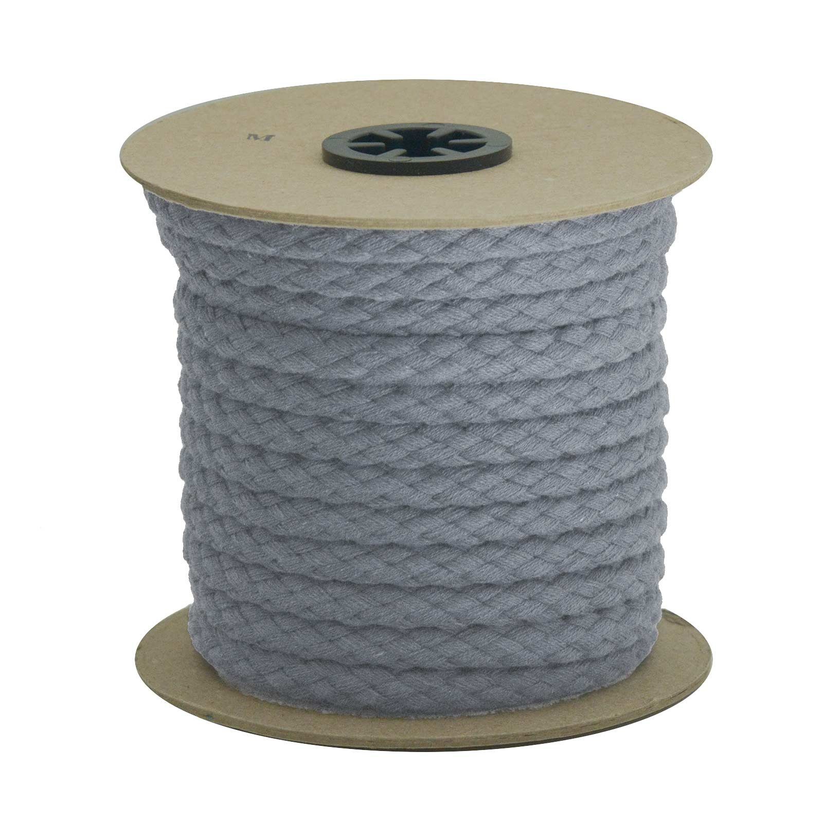 maDDma 10m Kordel 9mm geflochten Seil, grau