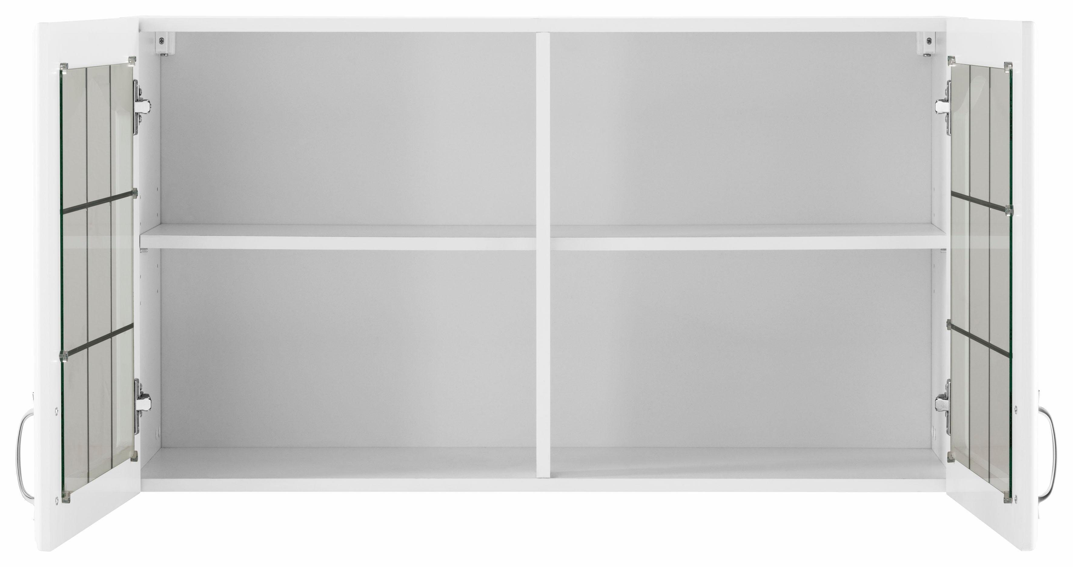 wiho Küchen Glashängeschrank Linz 100 cm breit, mit 2 Glastüren – Bild 4 von 5