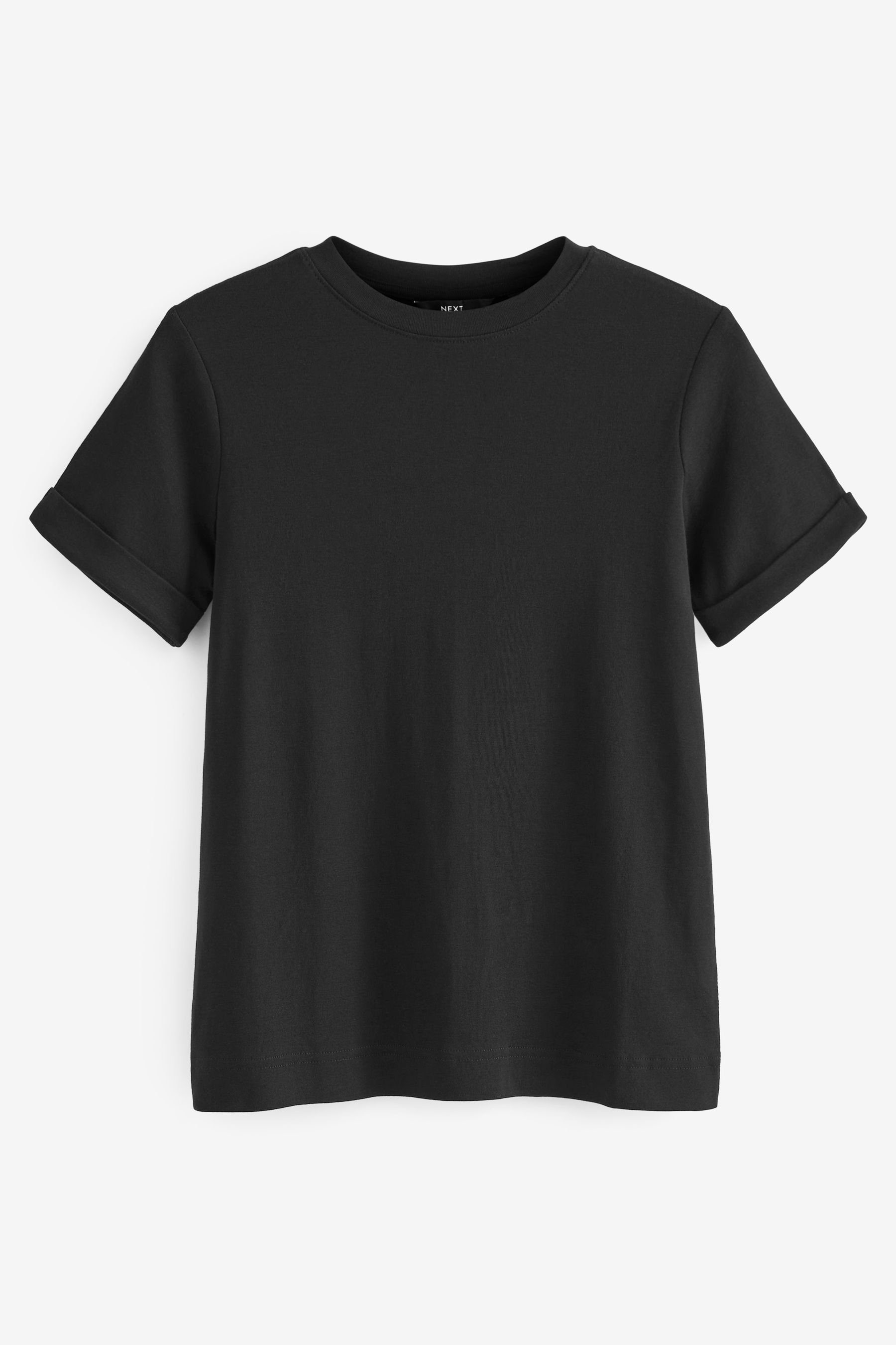 Next T-Shirt Kurzärmliges T-Shirt mit Rundhalsausschnitt (1-tlg) Black
