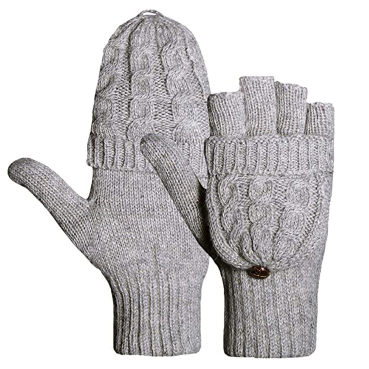 Fäustlinge Halbfinger JedBesetzt Fingerlose Strickhandschuhe Handschuhe, Handschuhe Convertible