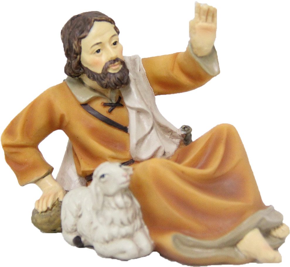 FADEDA Krippenfigur FADEDA Hirte liegend mit Schaf, Höhe in cm: 7