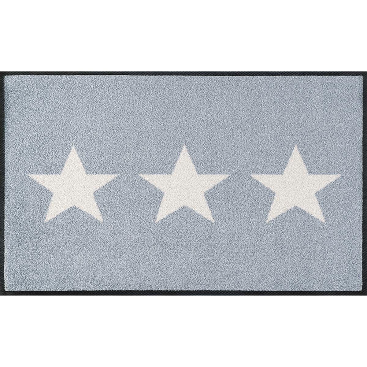 wash+dry by Kleen-Tex Fußmatte wash+dry Schmutzfangmatte Stars grey - 40 x 60 cm, Höhe: 0 mm