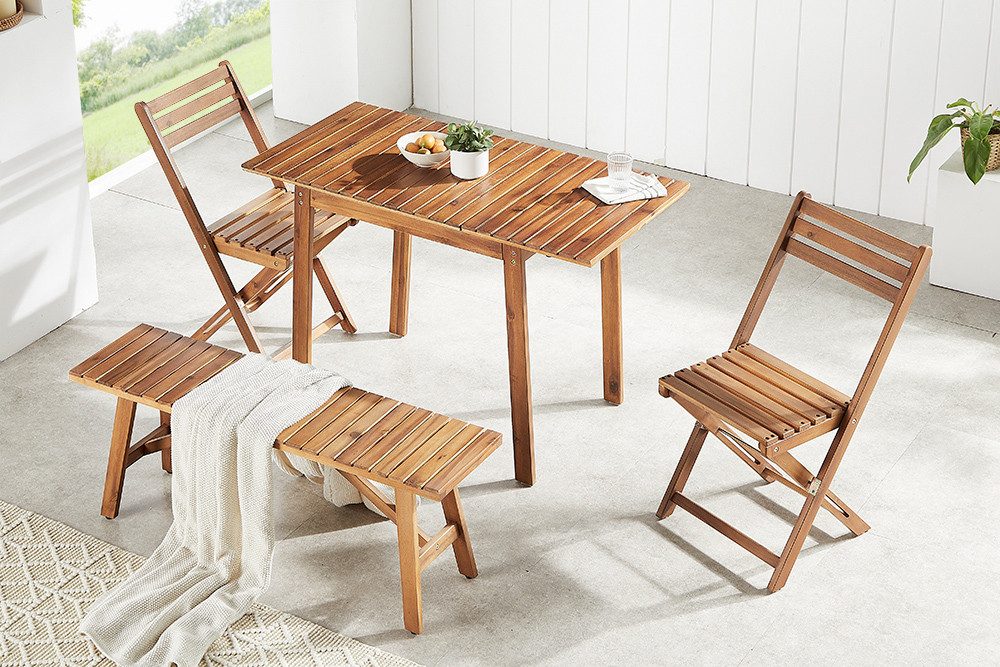 riess-ambiente Gartenbank BALI 110cm natur honey – wetterfest, Massivholz, günstig online kaufen