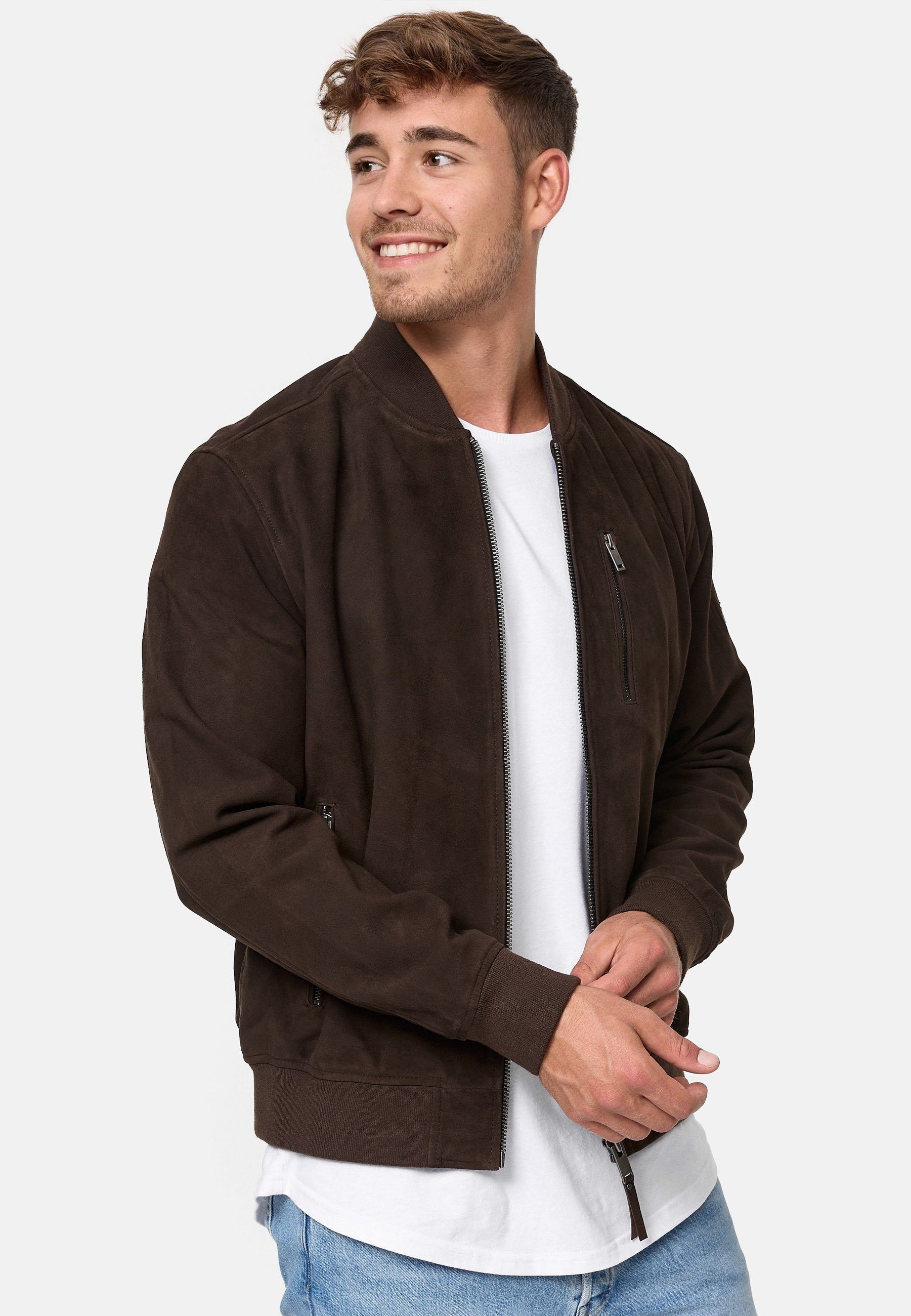 Indicode Lederjacke Maddoc Dk Brown