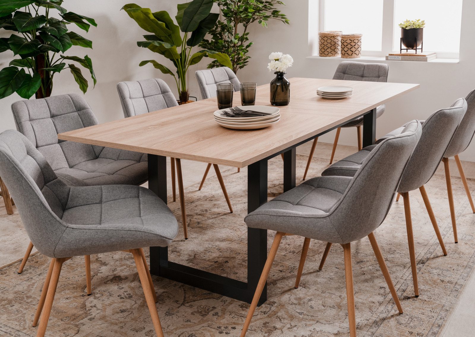 Furn.Design Esstisch Malta (Küchentisch in Eiche Sonoma und Anthrazit, ausz günstig online kaufen