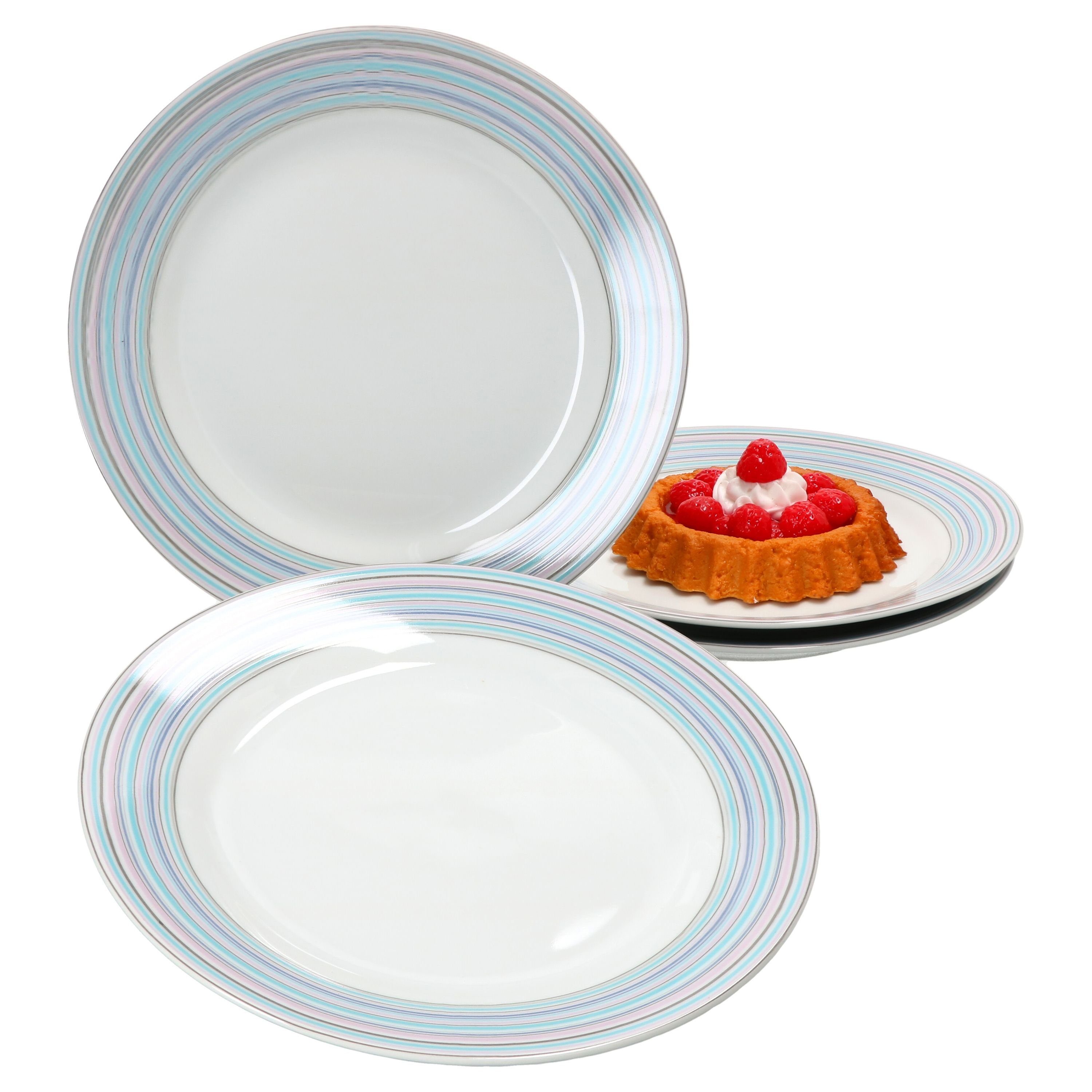 Ritzenhoff & Breker Frühstücksteller 4er Set Dessert- Kuchenteller Doppio Circle 20,5cm Ritzenhoff & Breker