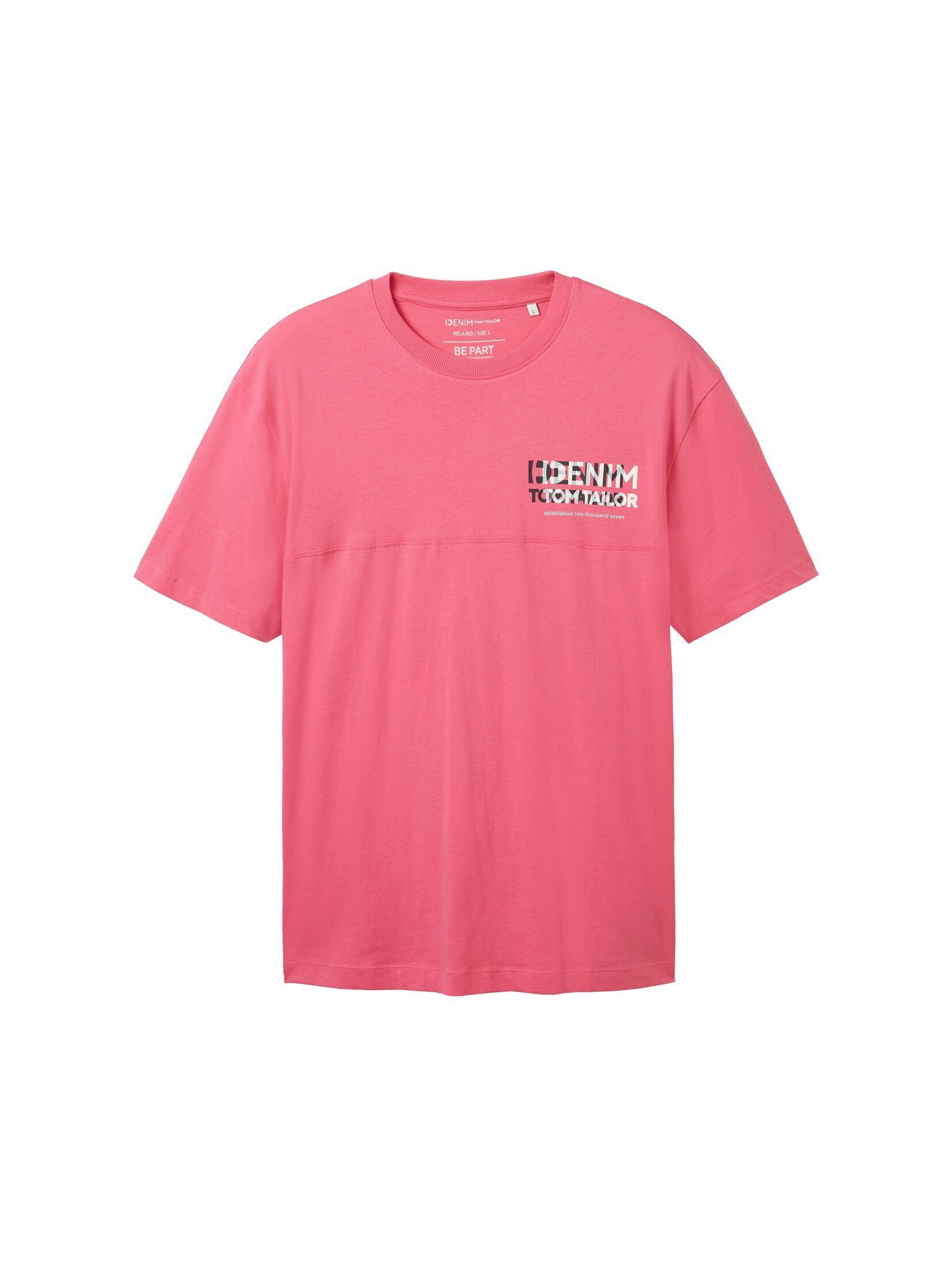Bio-Baumwolle T-Shirt T-Shirt flame flashy pink mit TOM TAILOR Denim