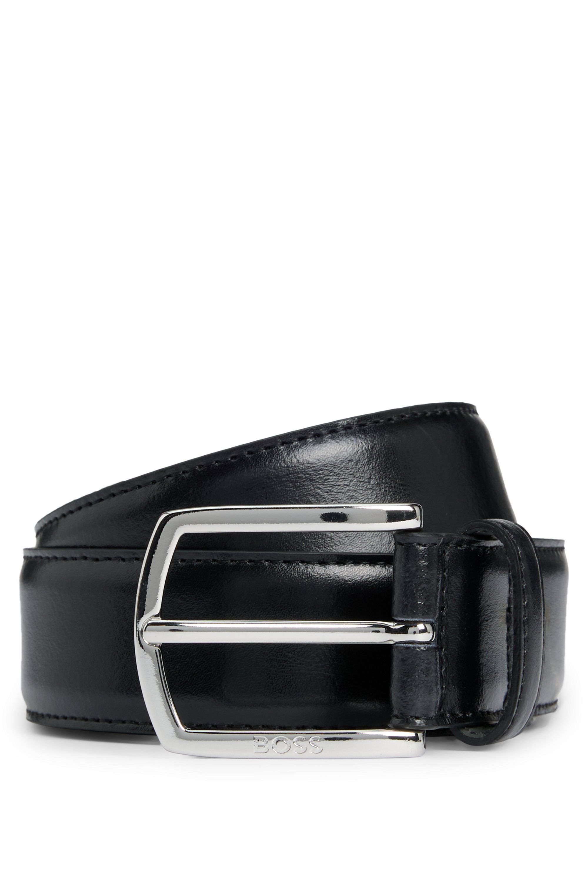 BOSS Ledergürtel Claus-Tx-St_Sz35 mit Logo-Gravur am günstig online kaufen