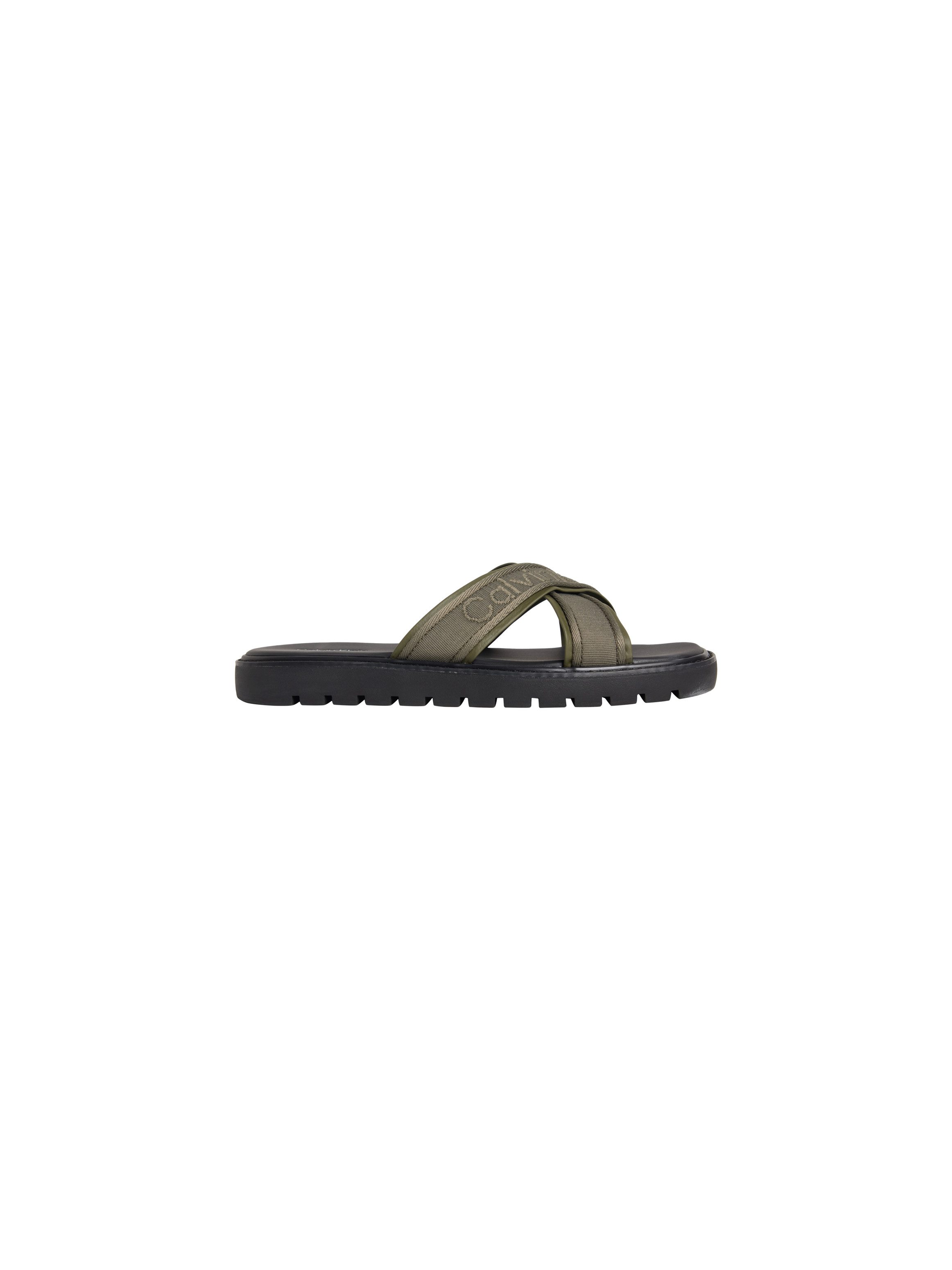 Calvin Klein SQ MOLDED SANDAL XCROSS WB Pantolette Strandschuh, Sommerschuh, Badepantolette, Flat mit Logoschriftzug