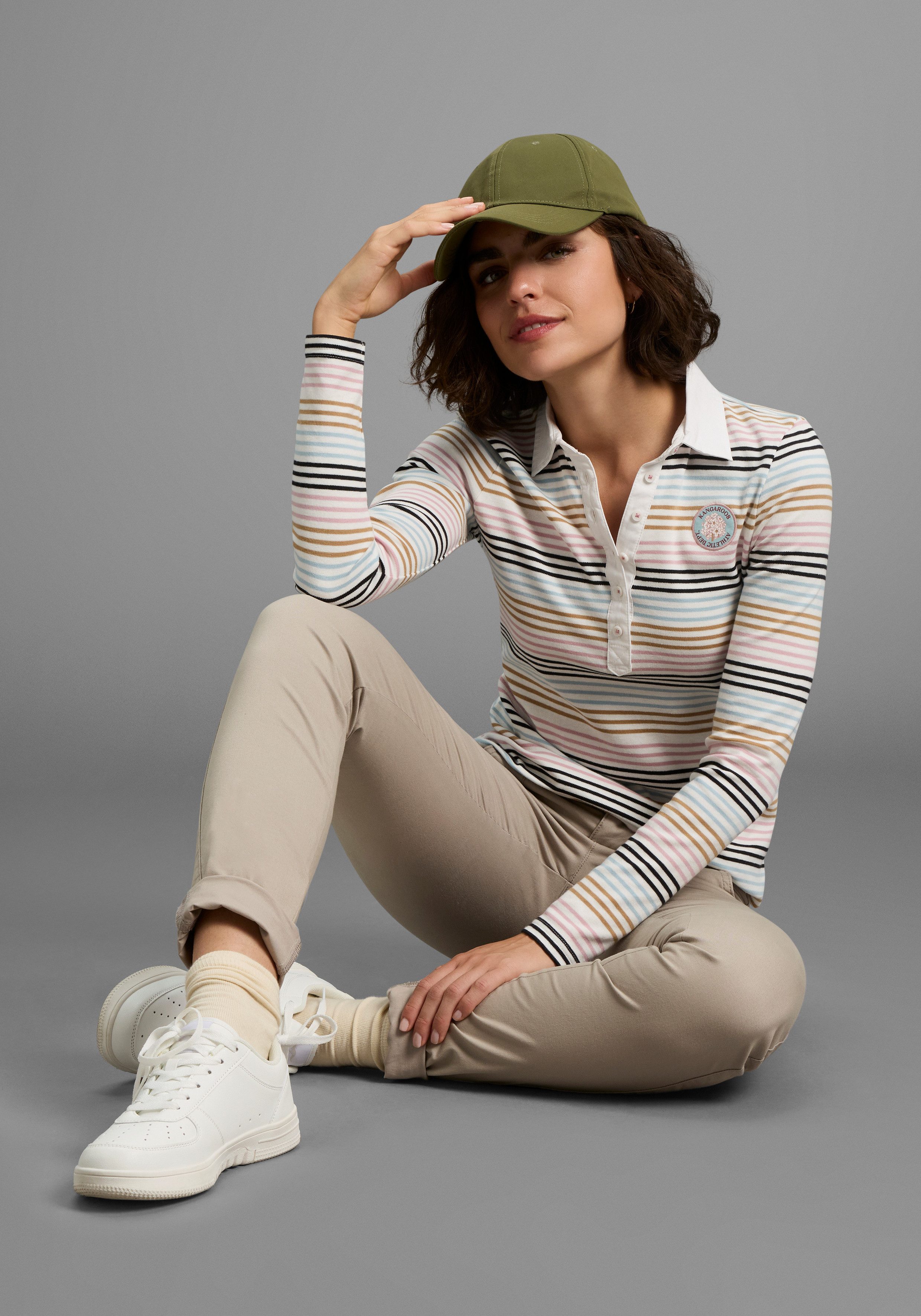 KangaROOS Poloshirt in Pastelltönen mit langer Knopfleiste günstig online kaufen