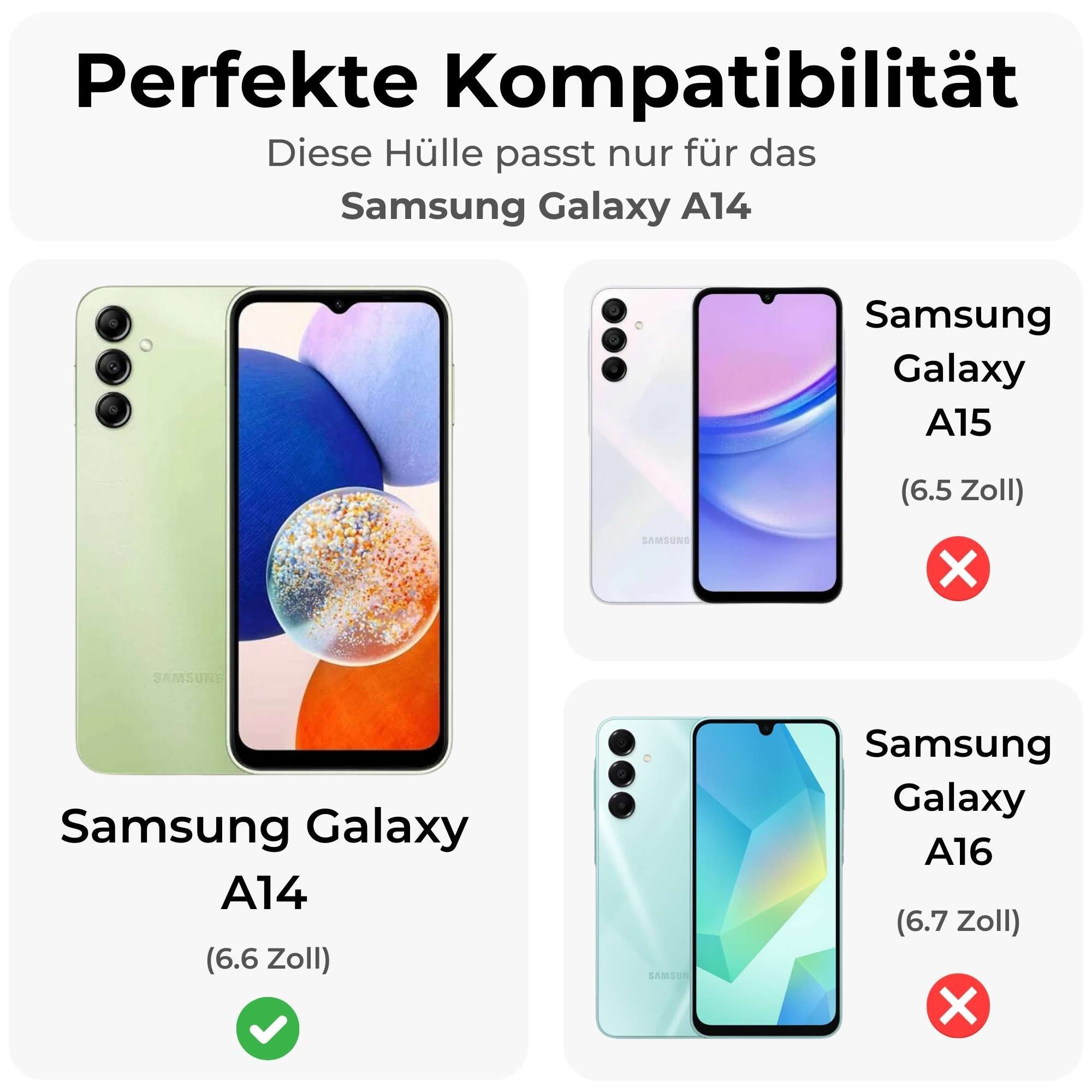 betterfon Handykette für Samsung Galaxy Leder Umhänge Hülle mit Kartenfächer, Hände frei – mit Silikonhülle & Schnur für flexiblen Alltag – Bild 2 von 5