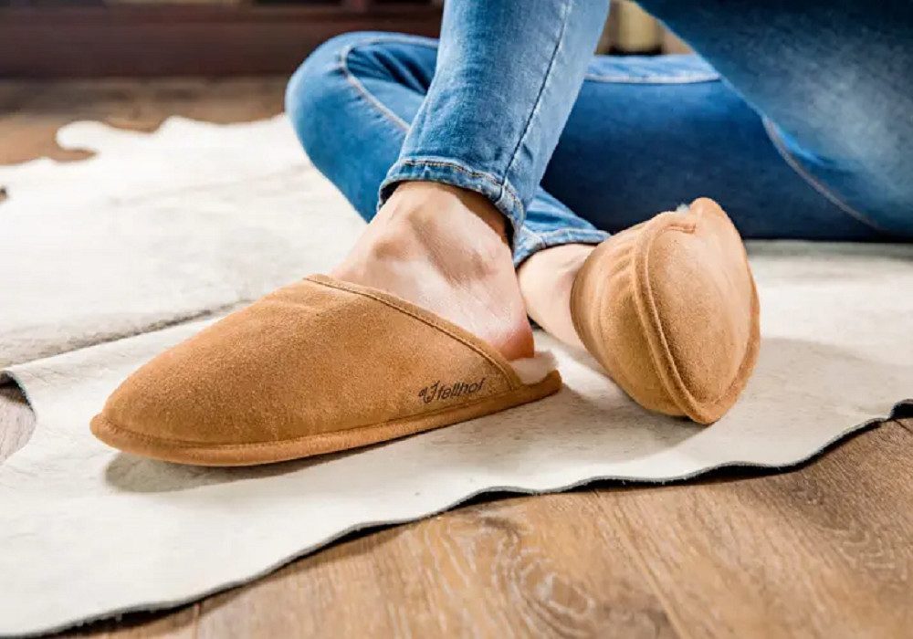 Fellhof Fellhof Lammfellpantoffel Trendy Pantoffel (1 Paar, 1-tlg., 1 Paar) 100% Naturprodukt