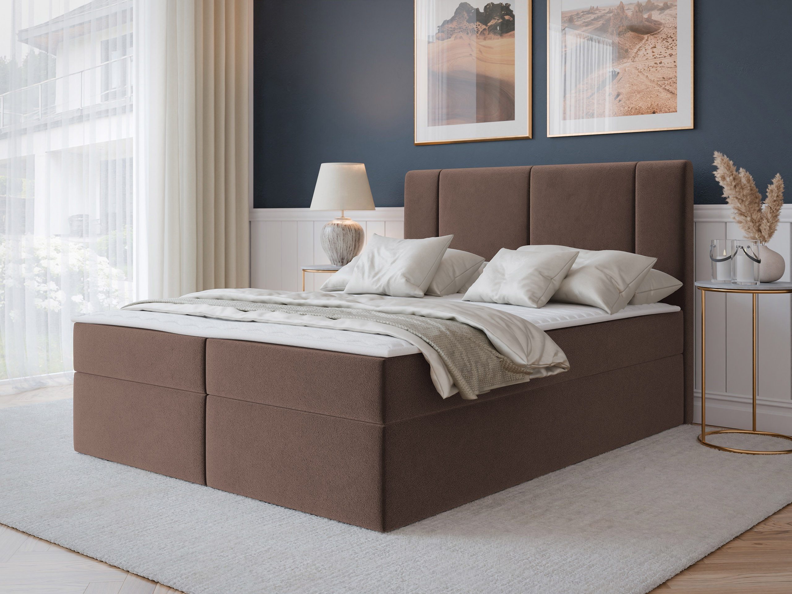 MIRJAN24 Boxspringbett Michelle (mit zwei Bettkästen), Härtegrad: H3, 140/160/180 cm