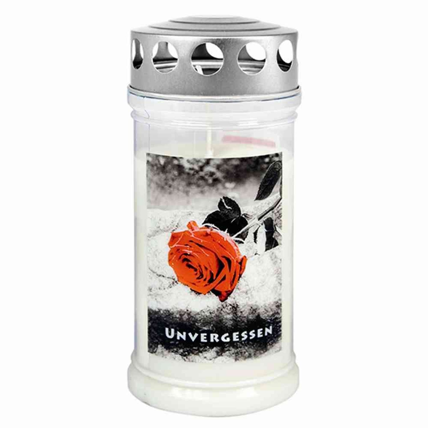 JEKA Grabkerze Gedenkkerze "Unvergessen" 170 x 75 mm 4 Tage