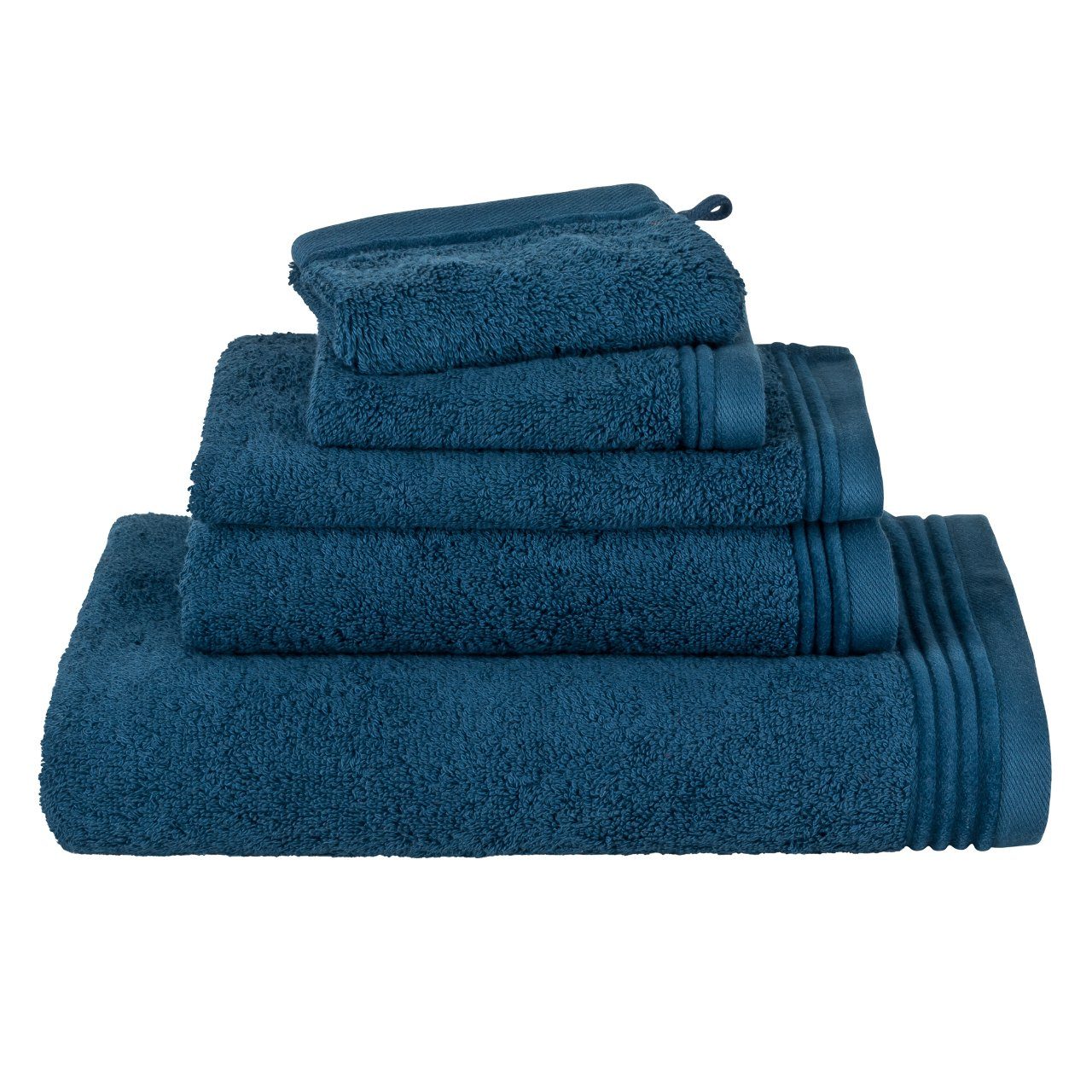 Blau Waschlappen Blank Home Waschhandschuh (1-tlg) Siebziger "Classic"