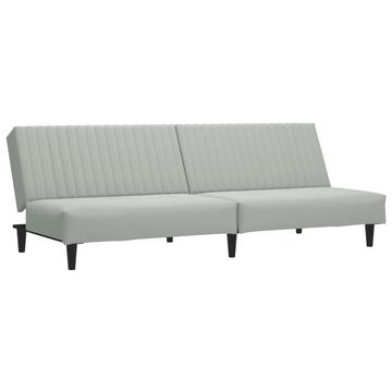 vidaXL Sofa 2-tlg. Sofagarnitur Hellgrau Samt