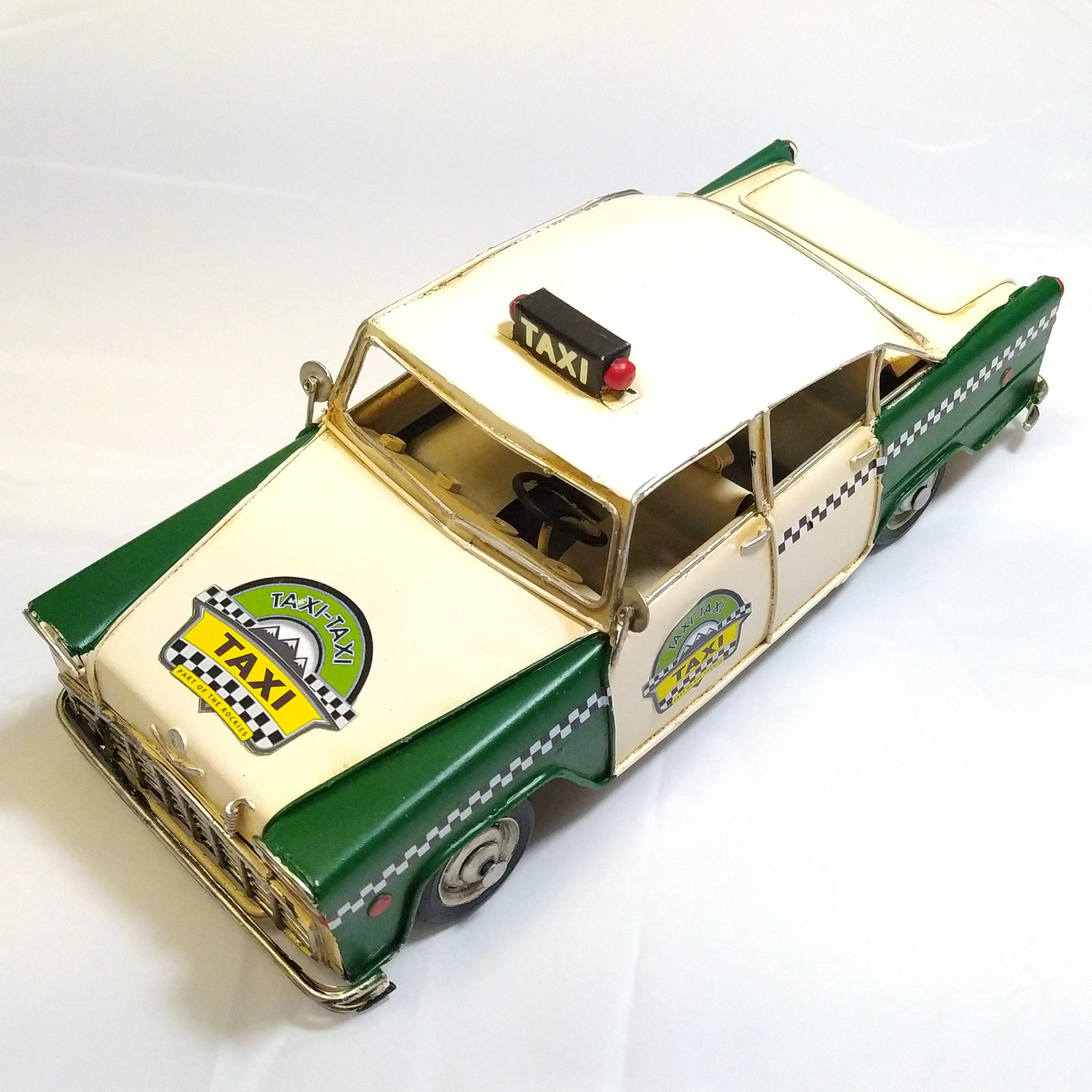 Dynasun Modellauto Car 2004E-8328, (1-tlg), Auto Car Taxi 32cm Metall, Vintage Automodell im Retro-Style Oldtimer