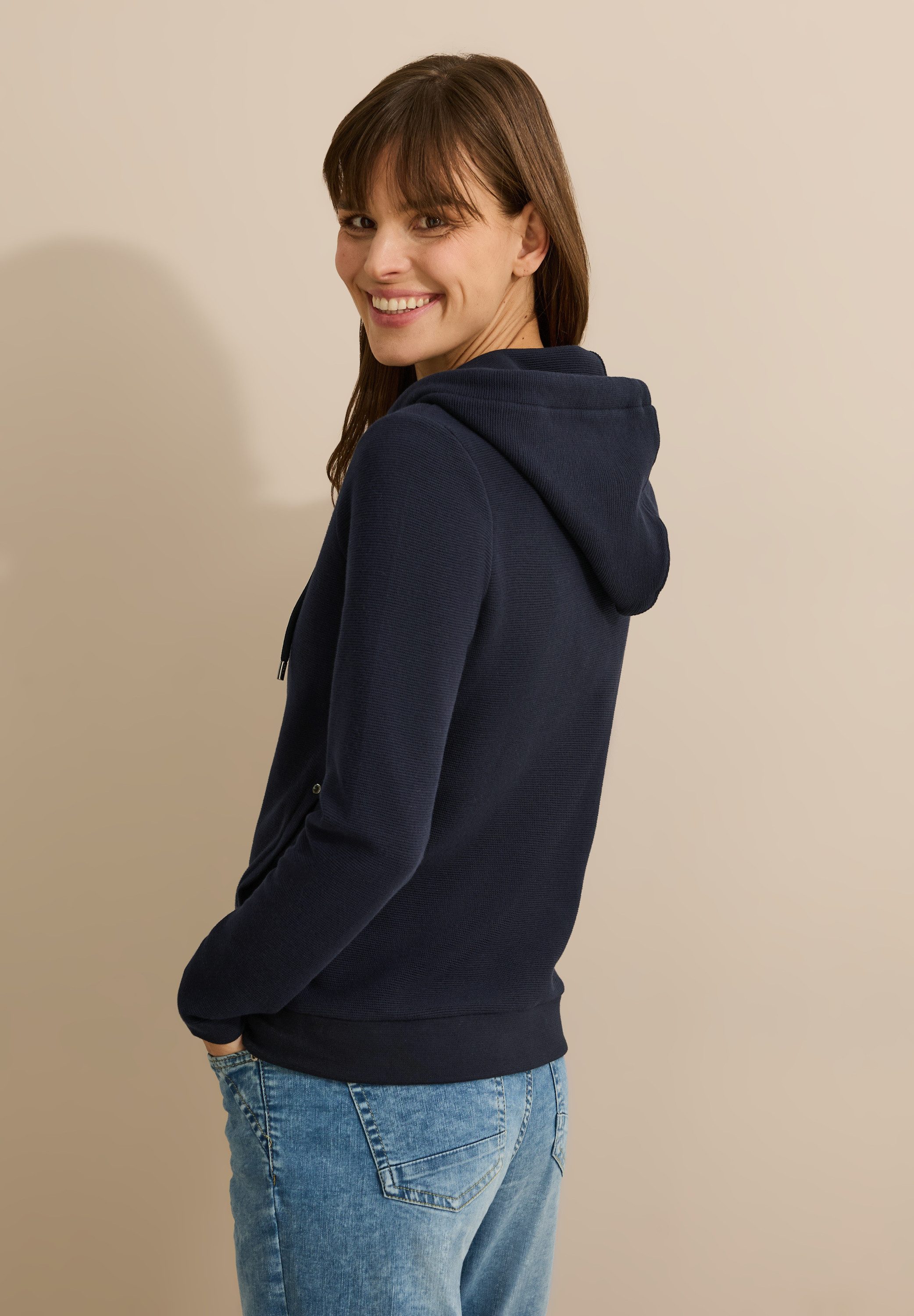 CECIL Kapuzensweatjacke mit Kapuze mit Tunnelzug günstig online kaufen