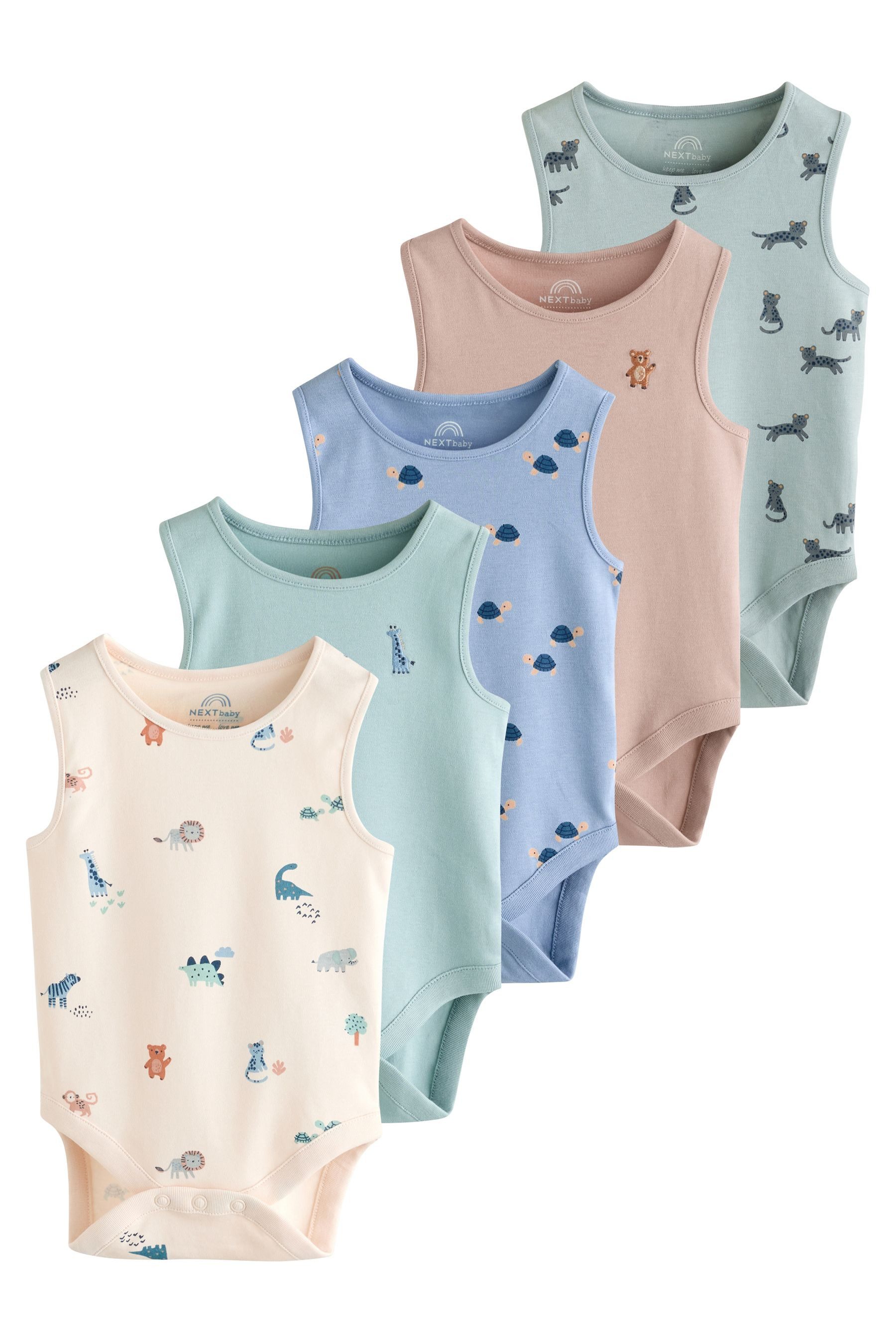 Next Body Baby-Trägerhemden mit Mini-Print im 5er-Pack (5-tlg)