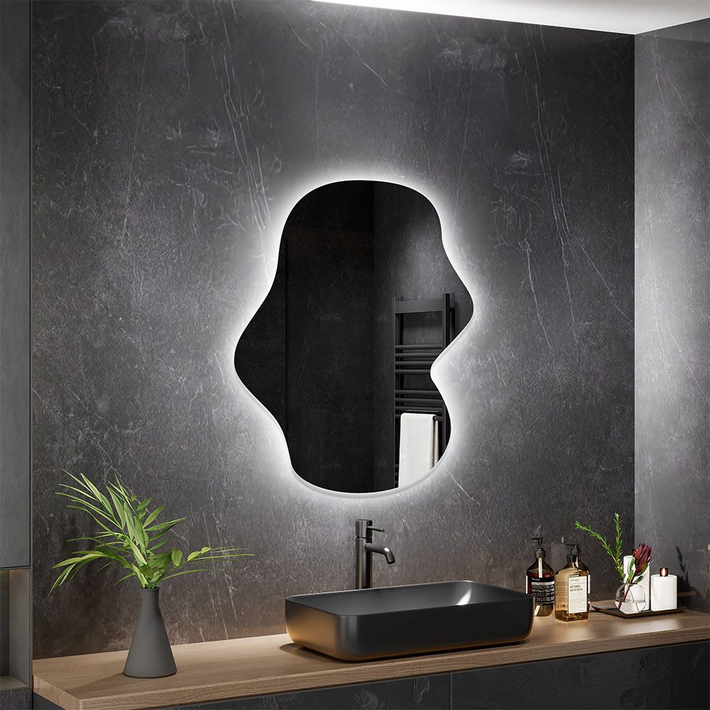 HOME DELUXE LED-Lichtspiegel asymmetrisch LACE, Rahmenloser Wandspiegel, Ba günstig online kaufen