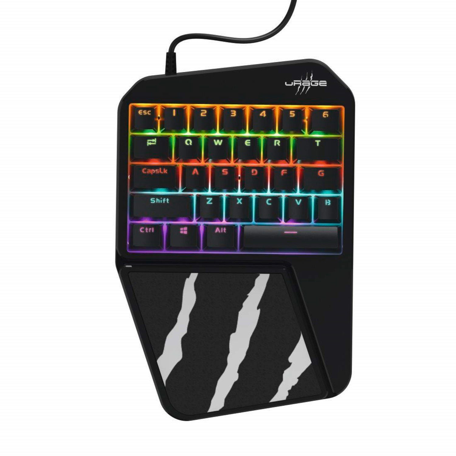 uRage Mobile Gaming Keypad 3rgo 1H Einhand-Tastatur Mäuse (RGB LED  Beleuchtung, Mechanisch Keyboard, Handballen-Auflage, Ergonomisches Design,  Anti-Ghosting, N-Key Rollover)