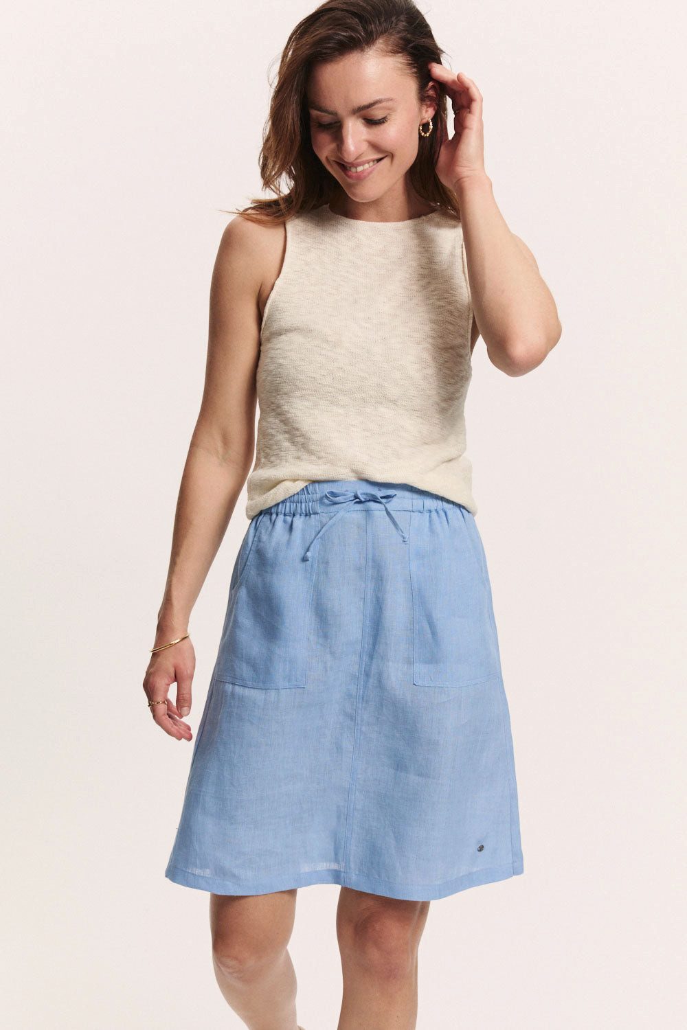 Tranquillo Shirttop Strick-Top Claraa Slub Struktur GOTS Slub-Struktur