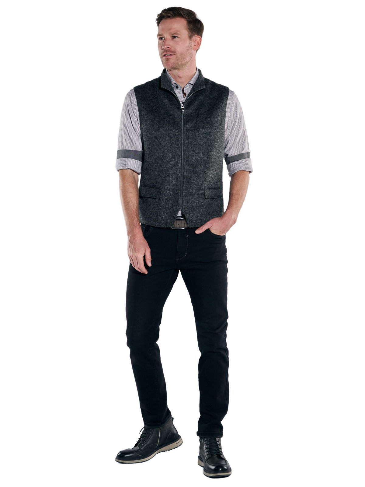 Engbers Anzugweste Herren Sakkoweste mit Zipper, Anthrazit