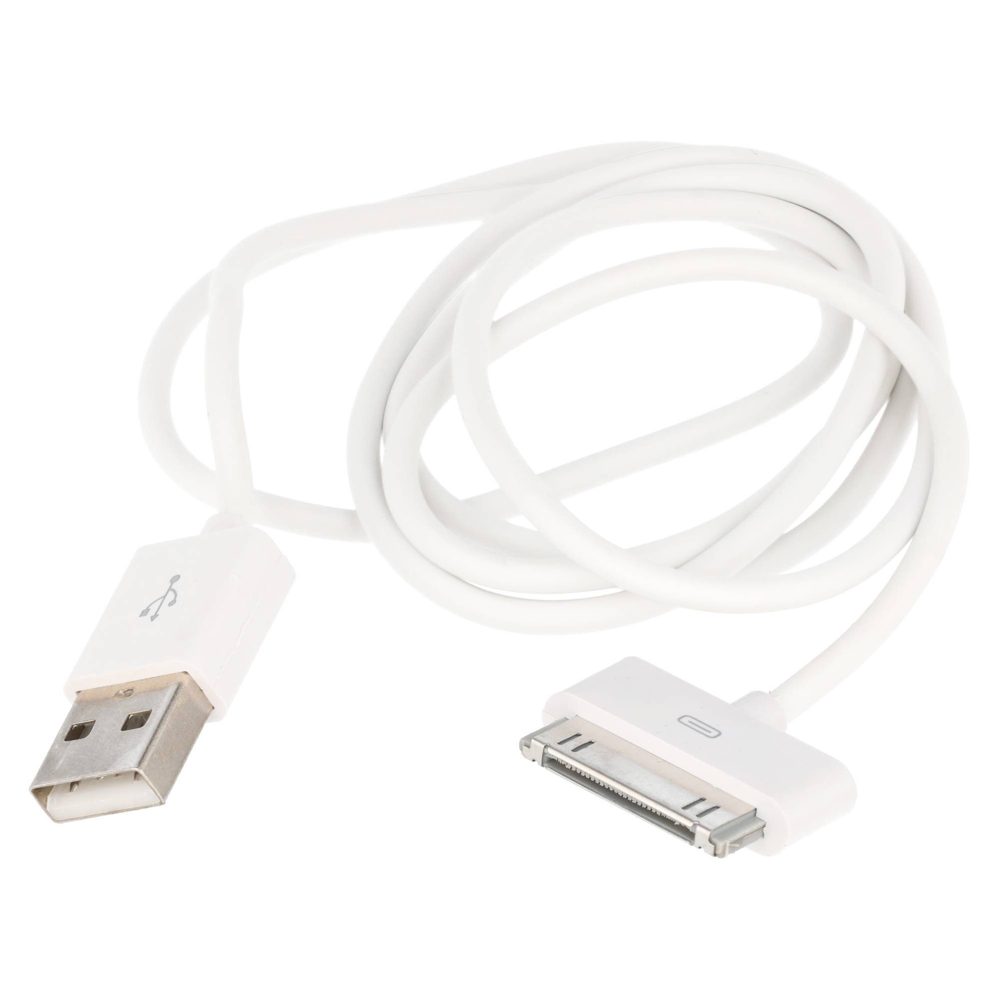 AccuCell Weiß USB Datenkabel passend für Apple iPhone 3G, 3GS, 4, 4S, IPOD frü Akku-Ladestation
