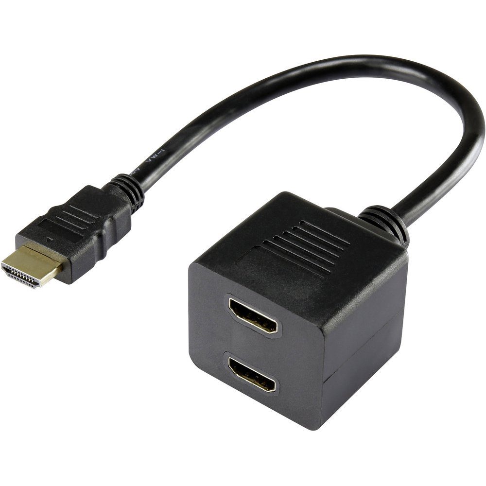 Renkforce RF-4212177 HDMI Y-Adapter [1x HDMI-Stecker - 2x HDMI-Buchse] TV-Adapter