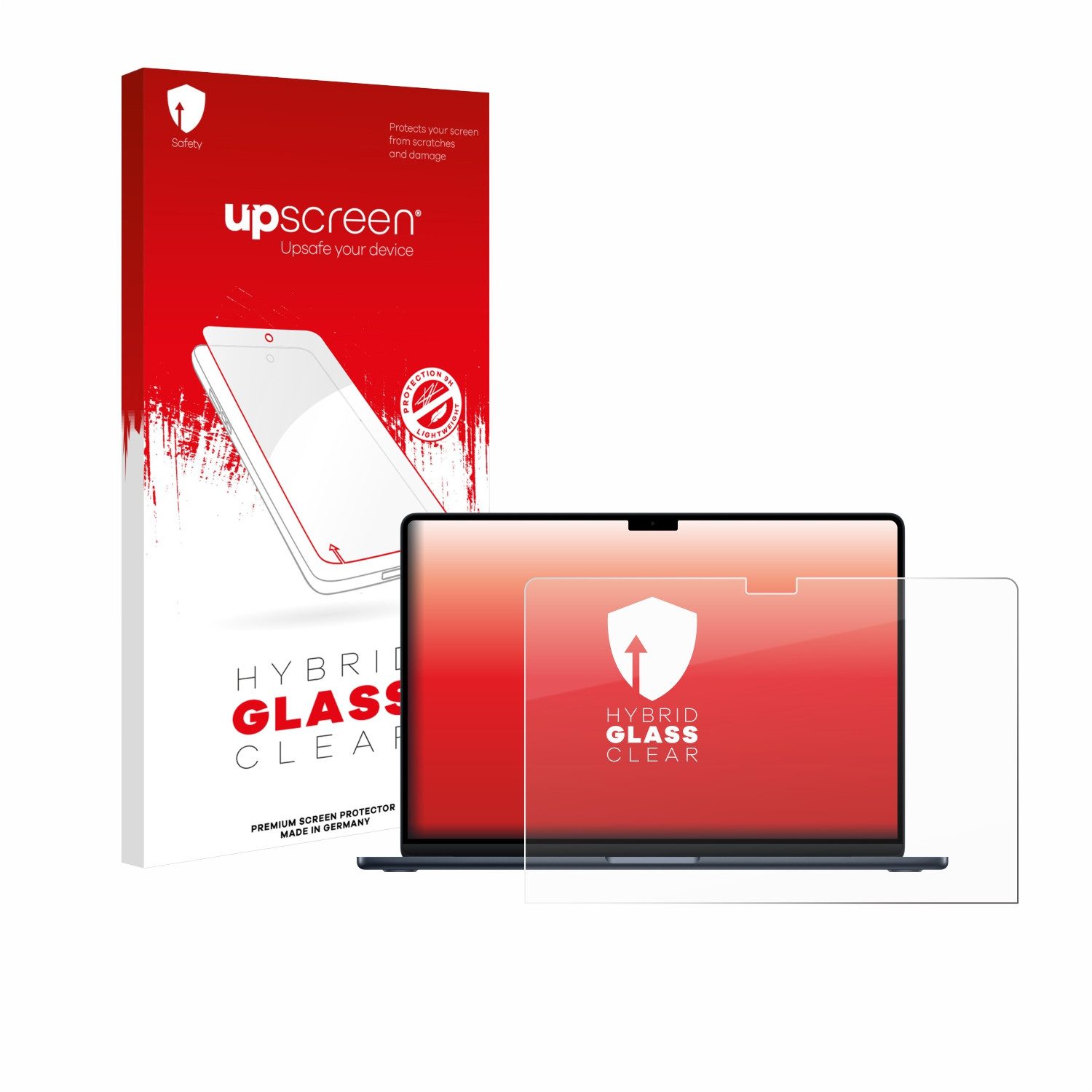 upscreen Displayschutzglas Folie für Apple MacBook Air 15" M4 2025, Schutzfolie Glas Panzer Display Schutz klar