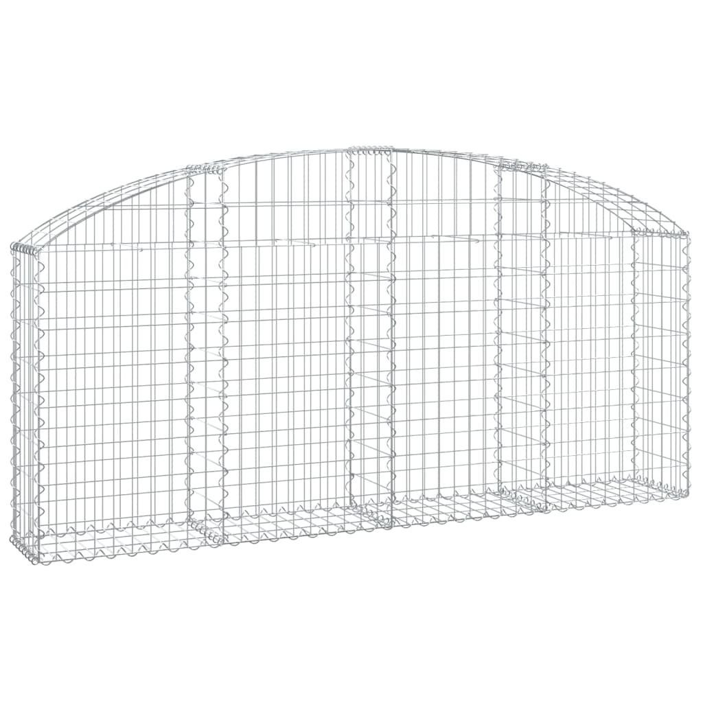 vidaXL Blumentopf Gabione mit Hochbogen 200x30x80/100 cm Verzinktes Eisen (1 St)